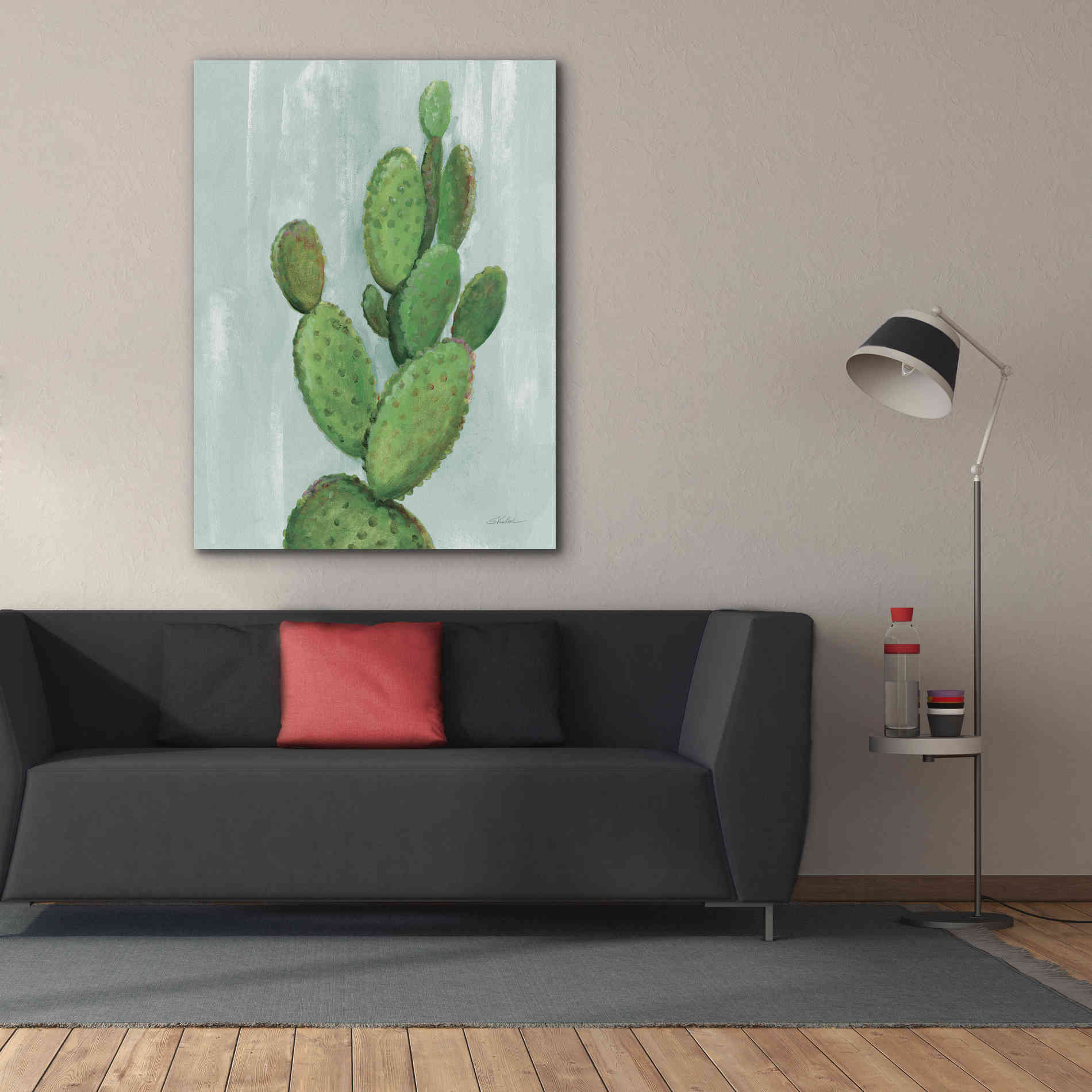 'Front Yard Cactus I Slate' by Silvia Vassileva, Canvas Wall Art,40 x 54