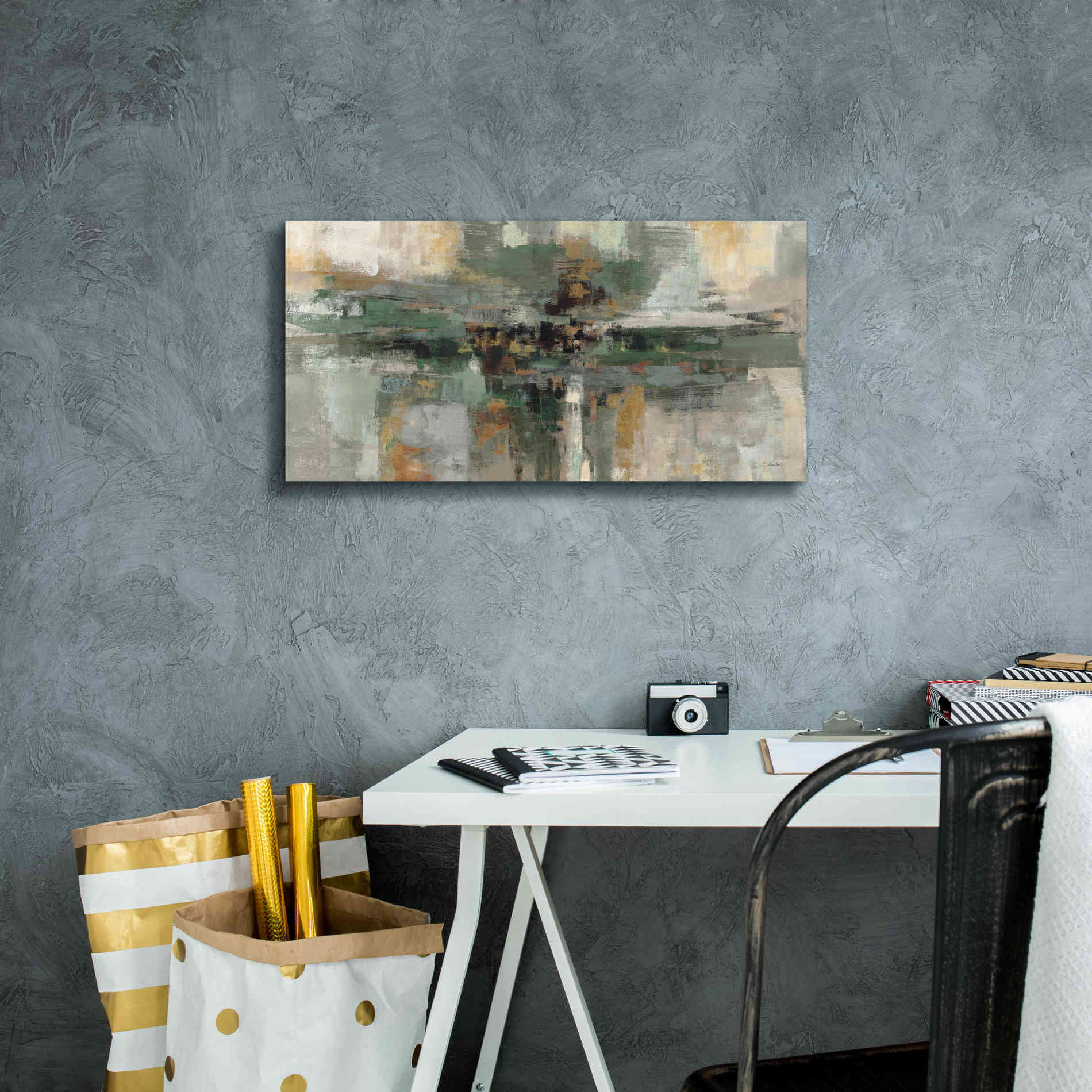 'Morning Fjord Rifle Green' by Silvia Vassileva, Canvas Wall Art,24 x 12