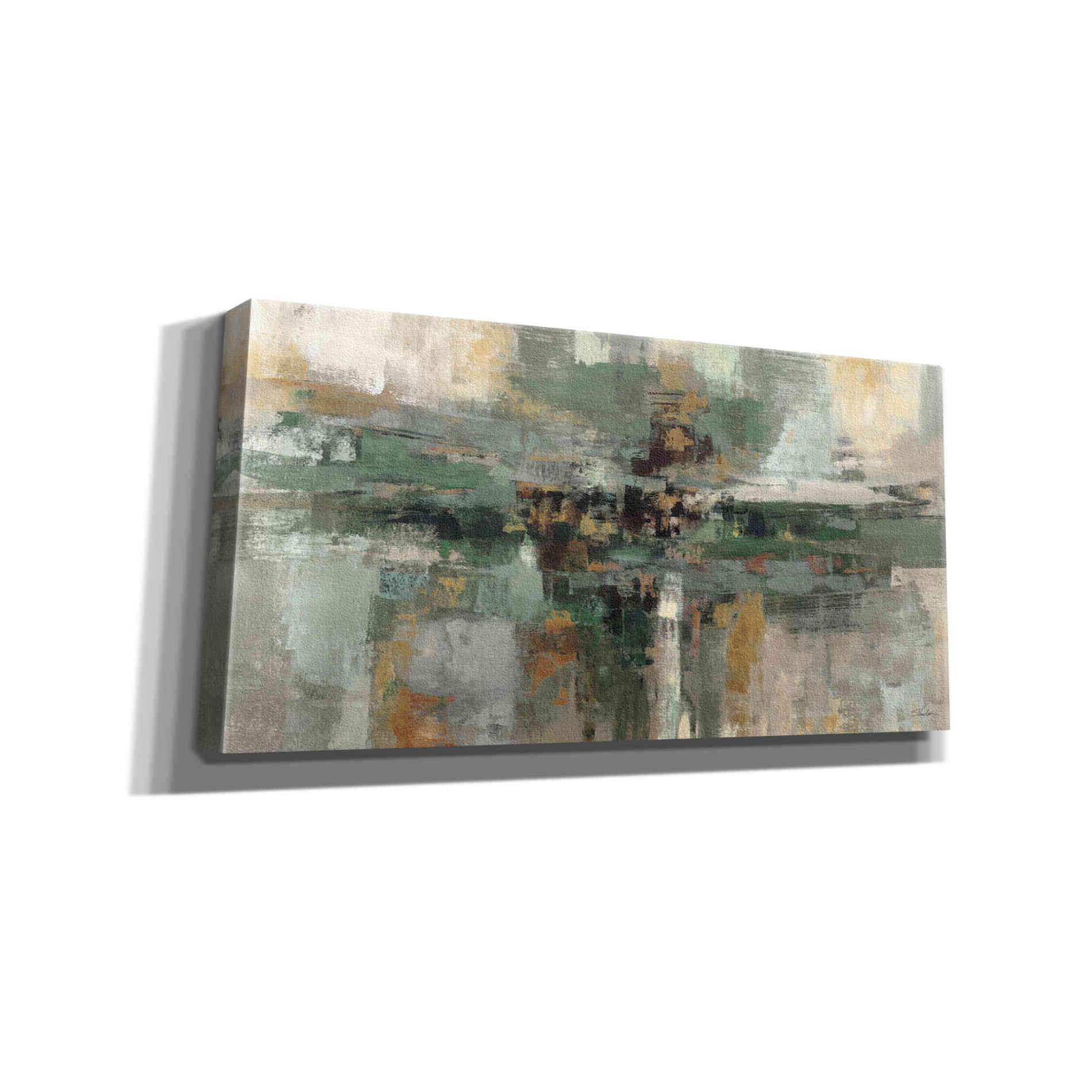 'Morning Fjord Rifle Green' by Silvia Vassileva, Canvas Wall Art,24x12x1.1x0,40x20x1.74x0,60x30x1.74x0