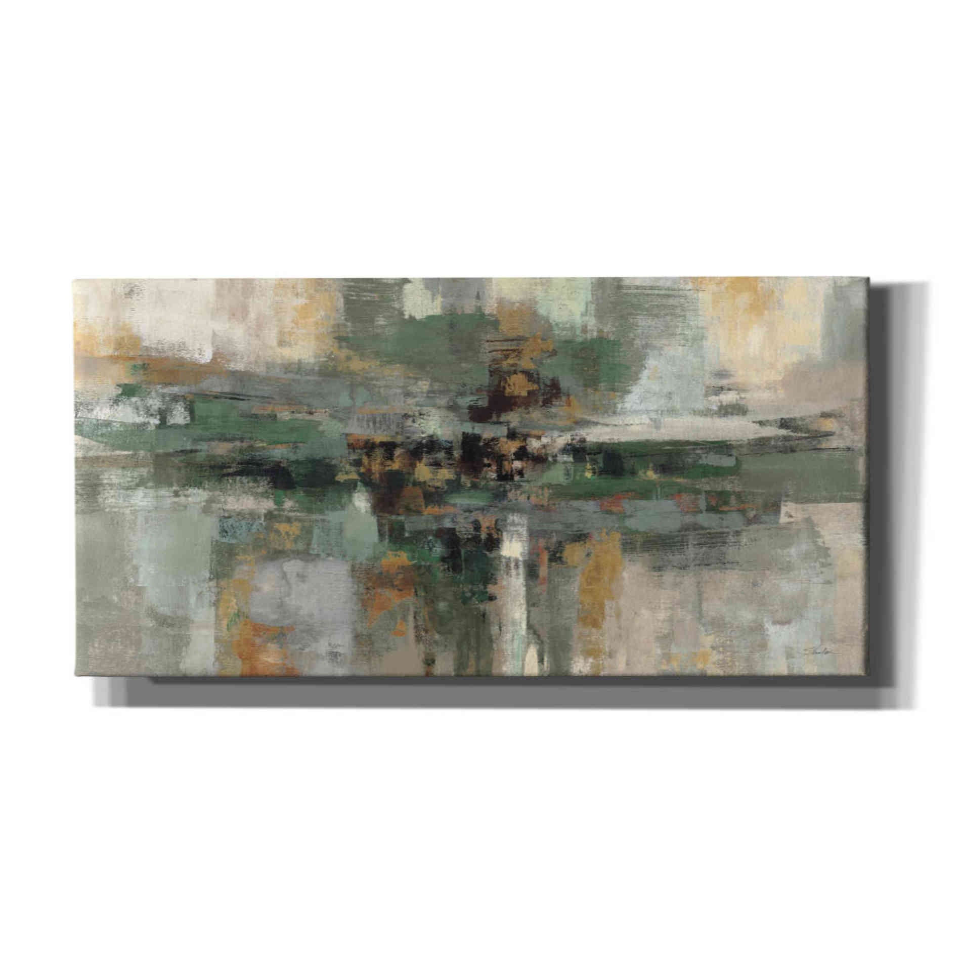 'Morning Fjord Rifle Green' by Silvia Vassileva, Canvas Wall Art,24x12x1.1x0,40x20x1.74x0,60x30x1.74x0