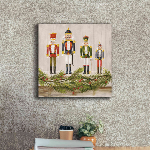 Image of 'Nutcrackers on a Mantel' by Silvia Vassileva, Canvas Wall Art,18 x 18