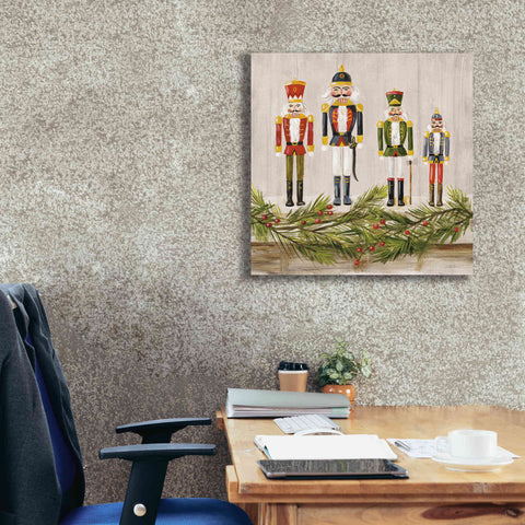 Image of 'Nutcrackers on a Mantel' by Silvia Vassileva, Canvas Wall Art,26 x 26