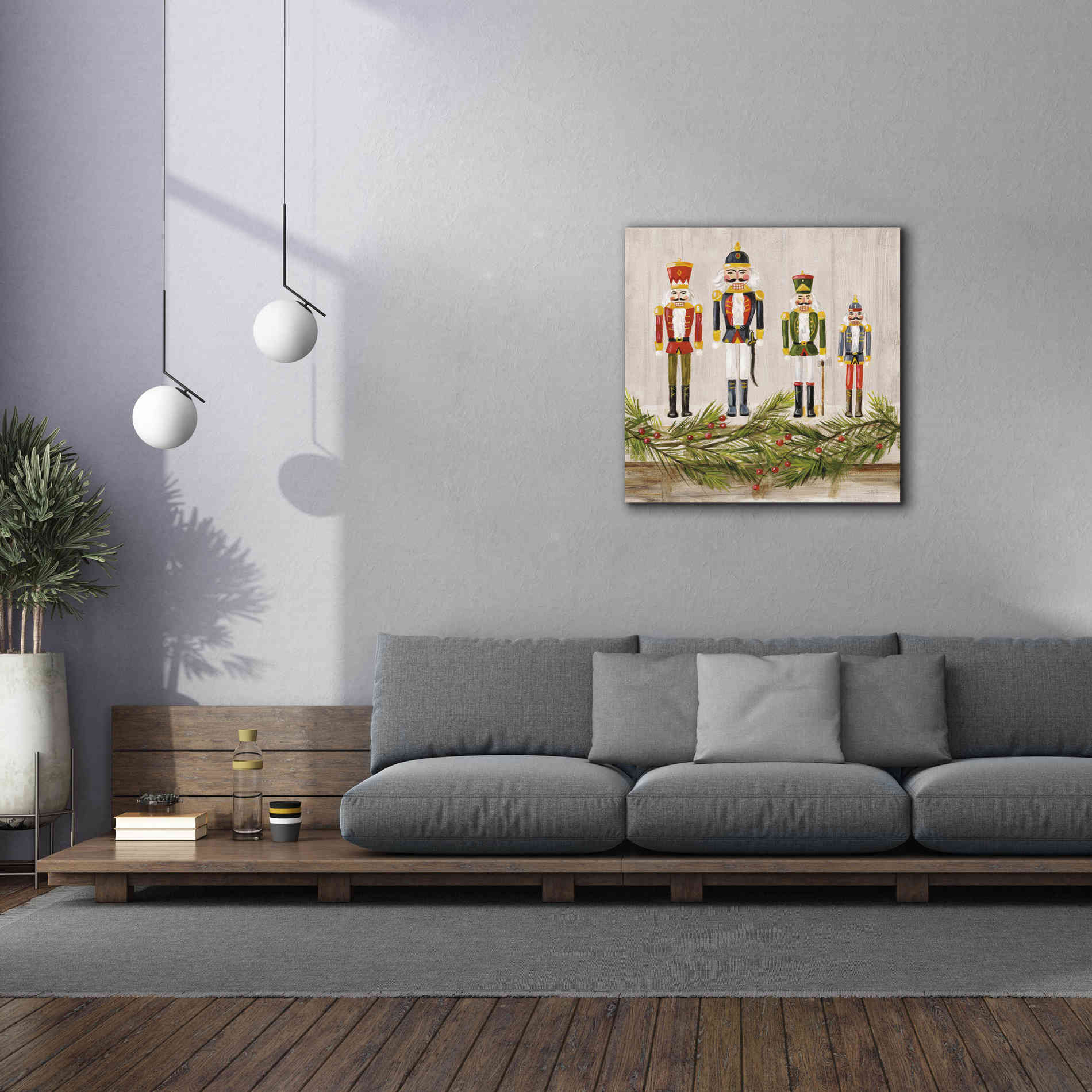 'Nutcrackers on a Mantel' by Silvia Vassileva, Canvas Wall Art,37 x 37