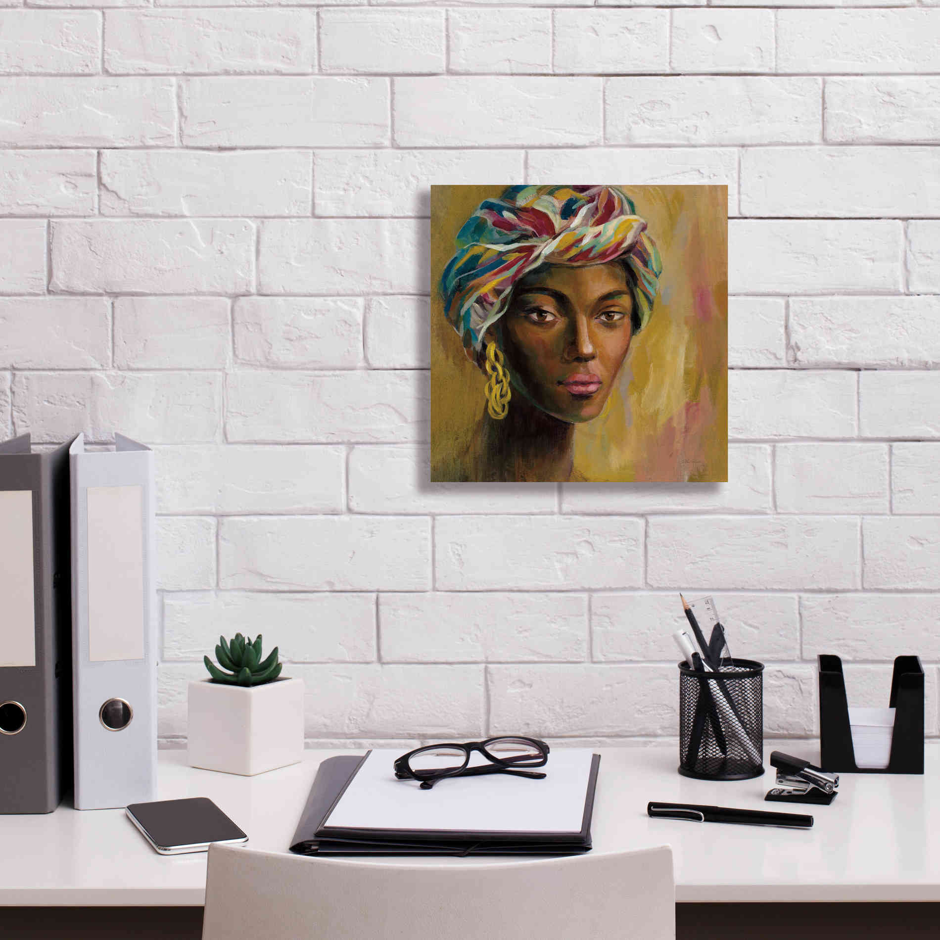 'African Face I' by Silvia Vassileva, Canvas Wall Art,12 x 12