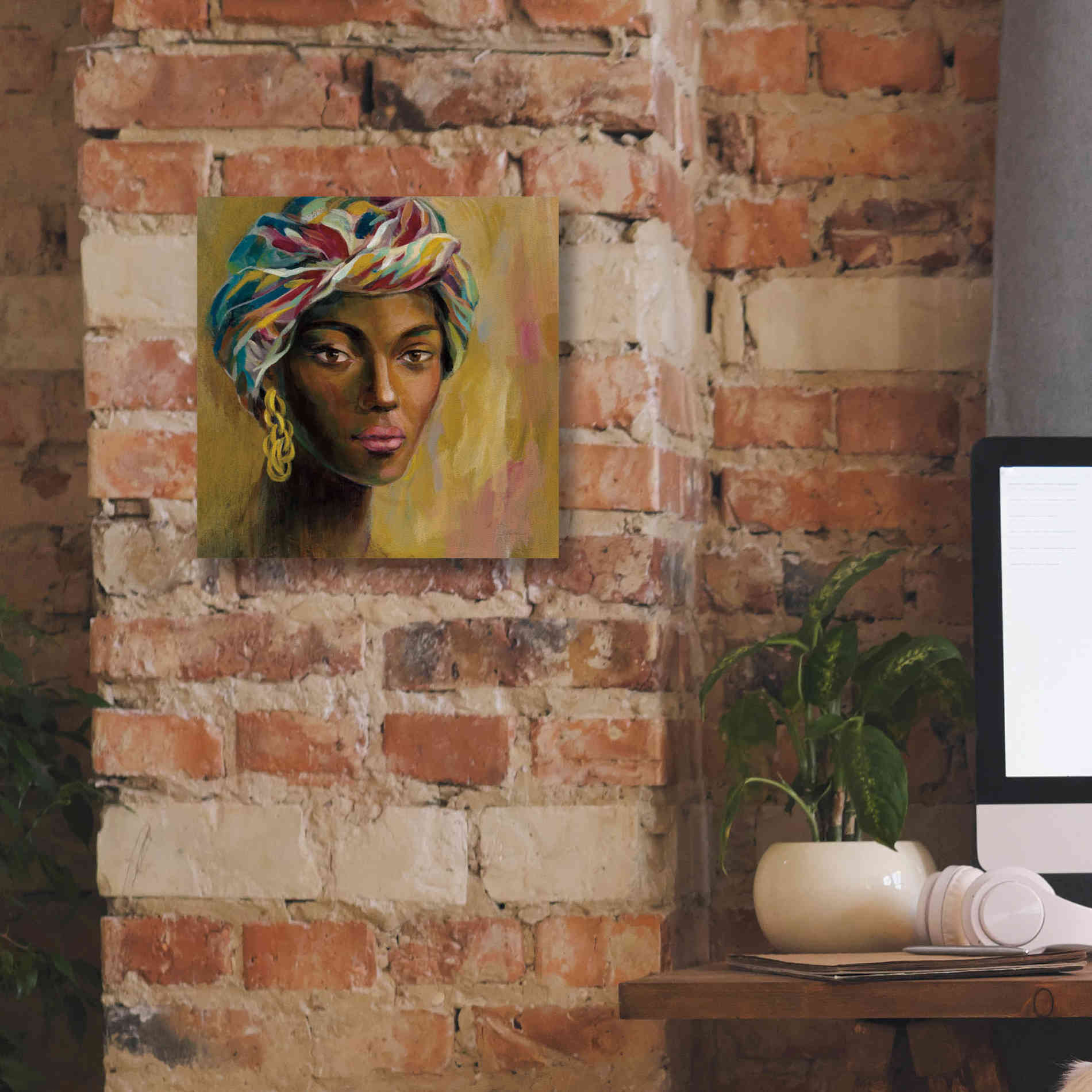 'African Face I' by Silvia Vassileva, Canvas Wall Art,12 x 12