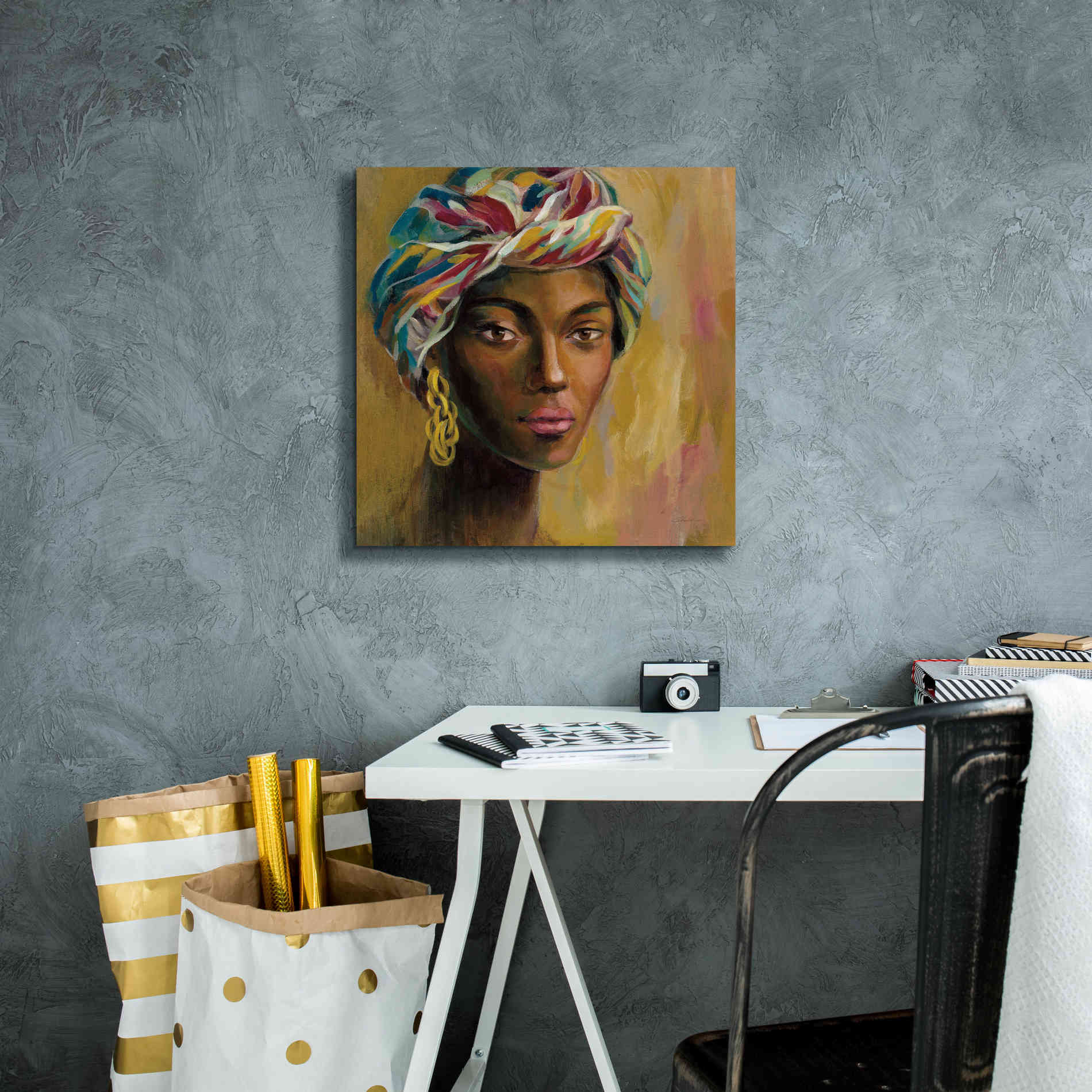 'African Face I' by Silvia Vassileva, Canvas Wall Art,18 x 18