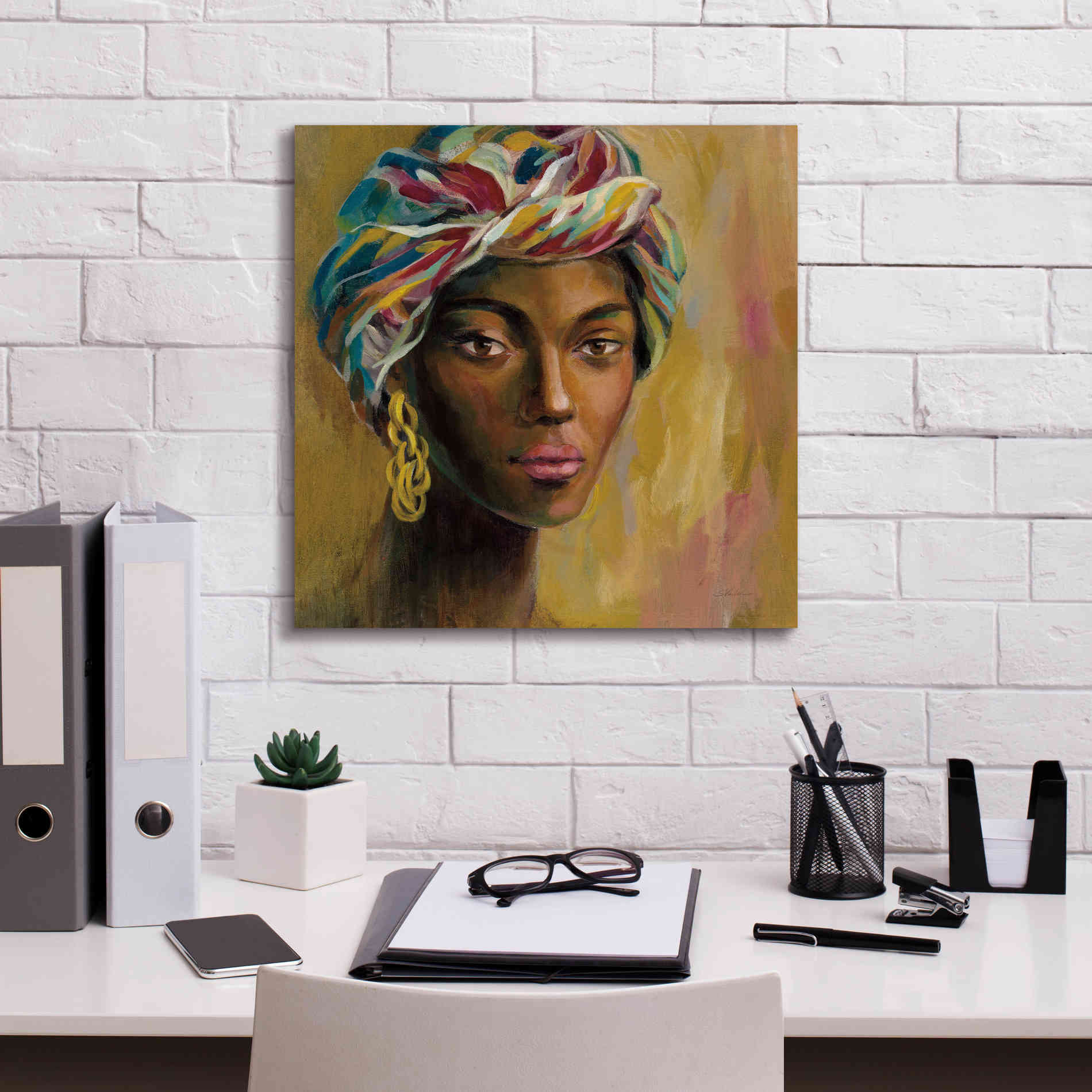 'African Face I' by Silvia Vassileva, Canvas Wall Art,18 x 18