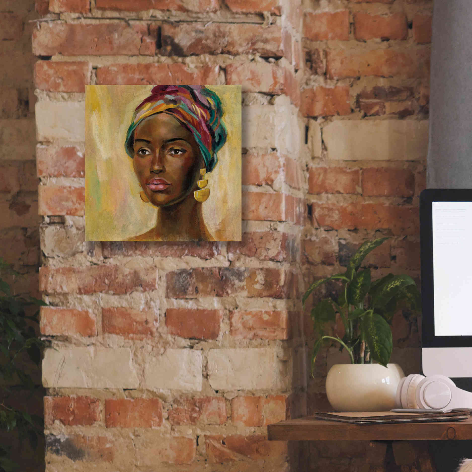 'African Face II' by Silvia Vassileva, Canvas Wall Art,12 x 12