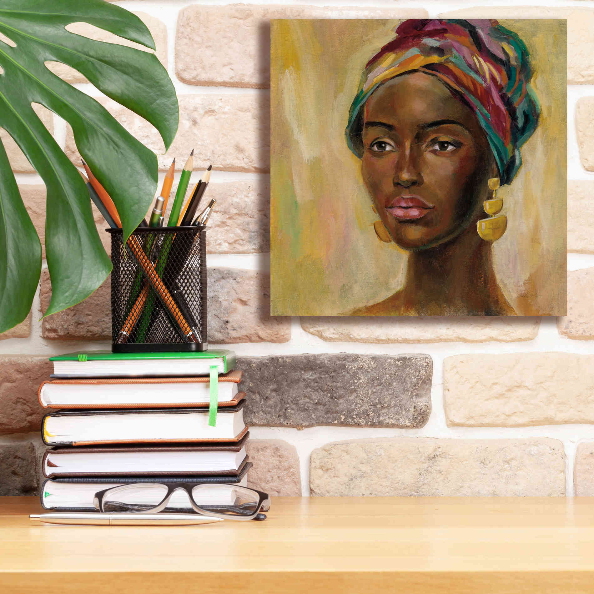 'African Face II' by Silvia Vassileva, Canvas Wall Art,12 x 12
