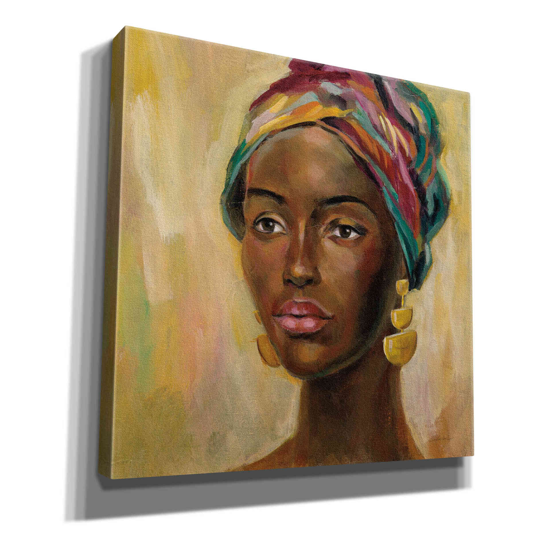 'African Face II' by Silvia Vassileva, Canvas Wall Art,12x12x1.1x0,18x18x1.1x0,26x26x1.74x0,37x37x1.74x0