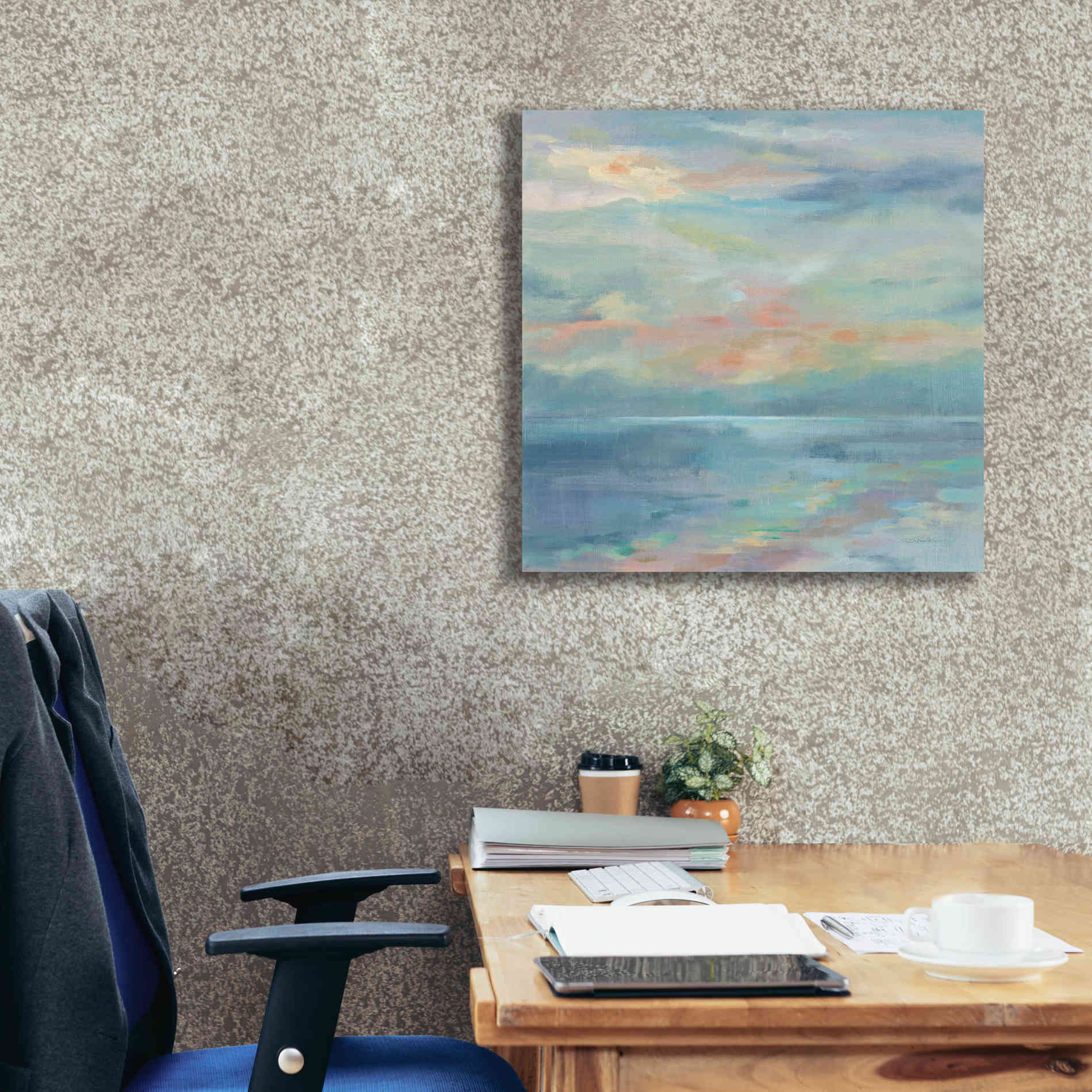 'June Morning by the Sea' by Silvia Vassileva, Canvas Wall Art,26 x 26