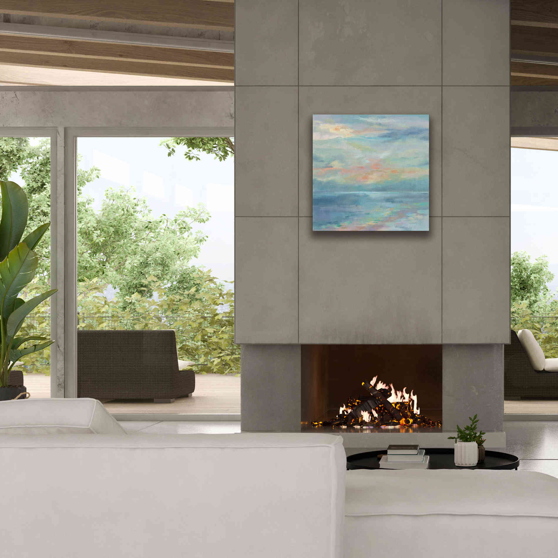 'June Morning by the Sea' by Silvia Vassileva, Canvas Wall Art,26 x 26