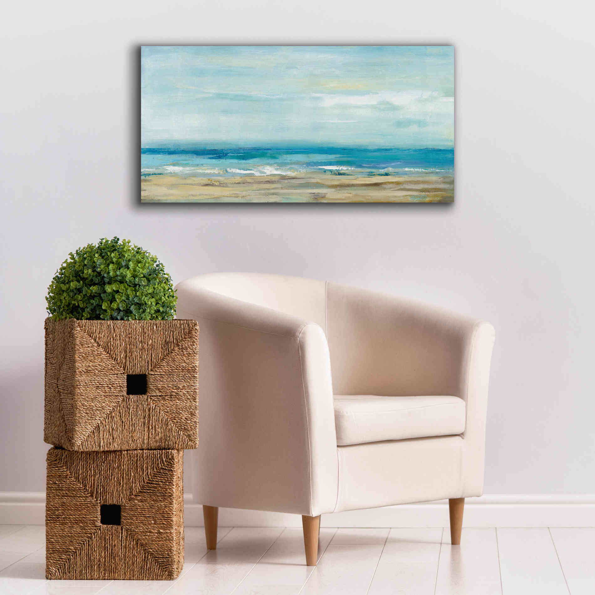 'Sea Coast' by Silvia Vassileva, Canvas Wall Art,40 x 20