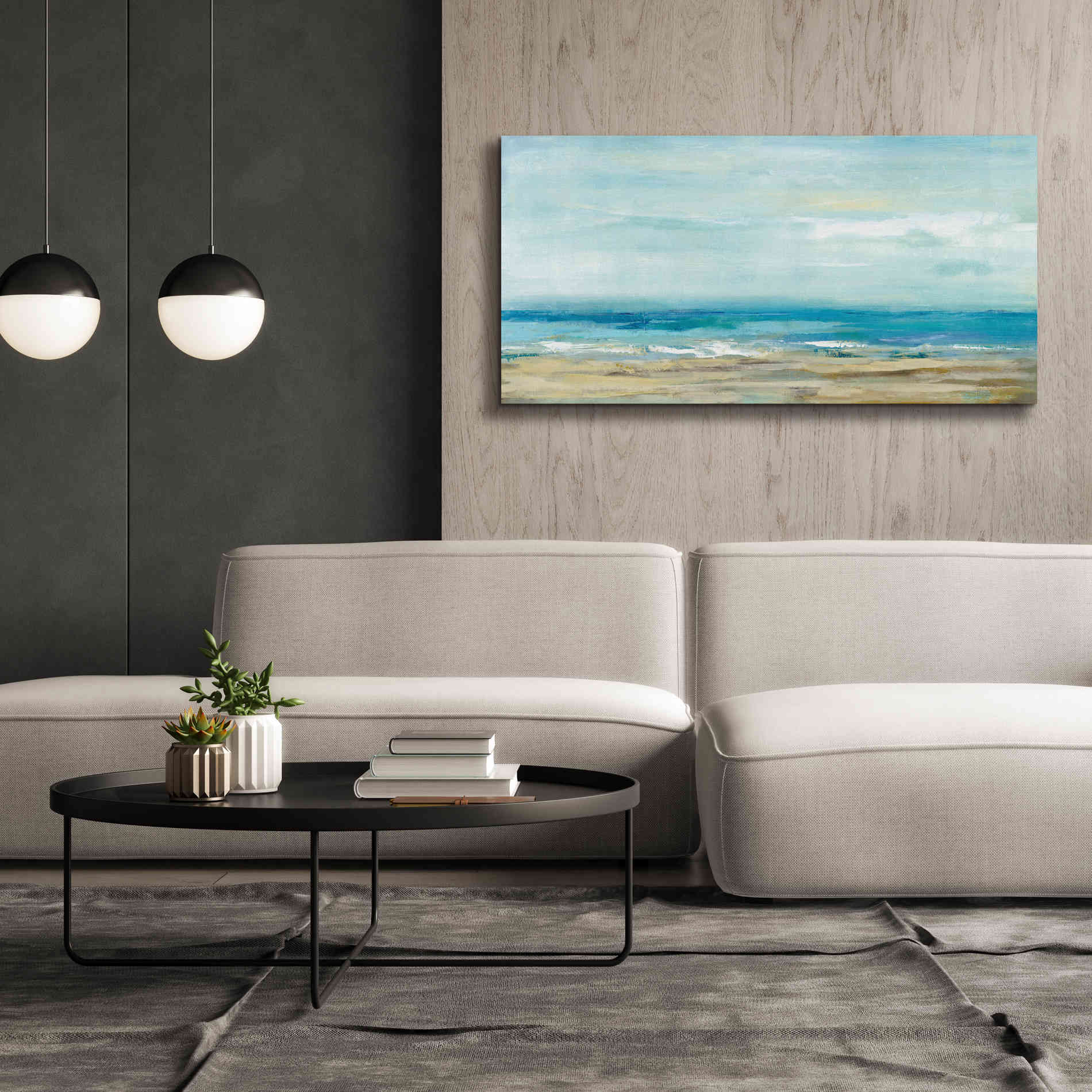 'Sea Coast' by Silvia Vassileva, Canvas Wall Art,60 x 30