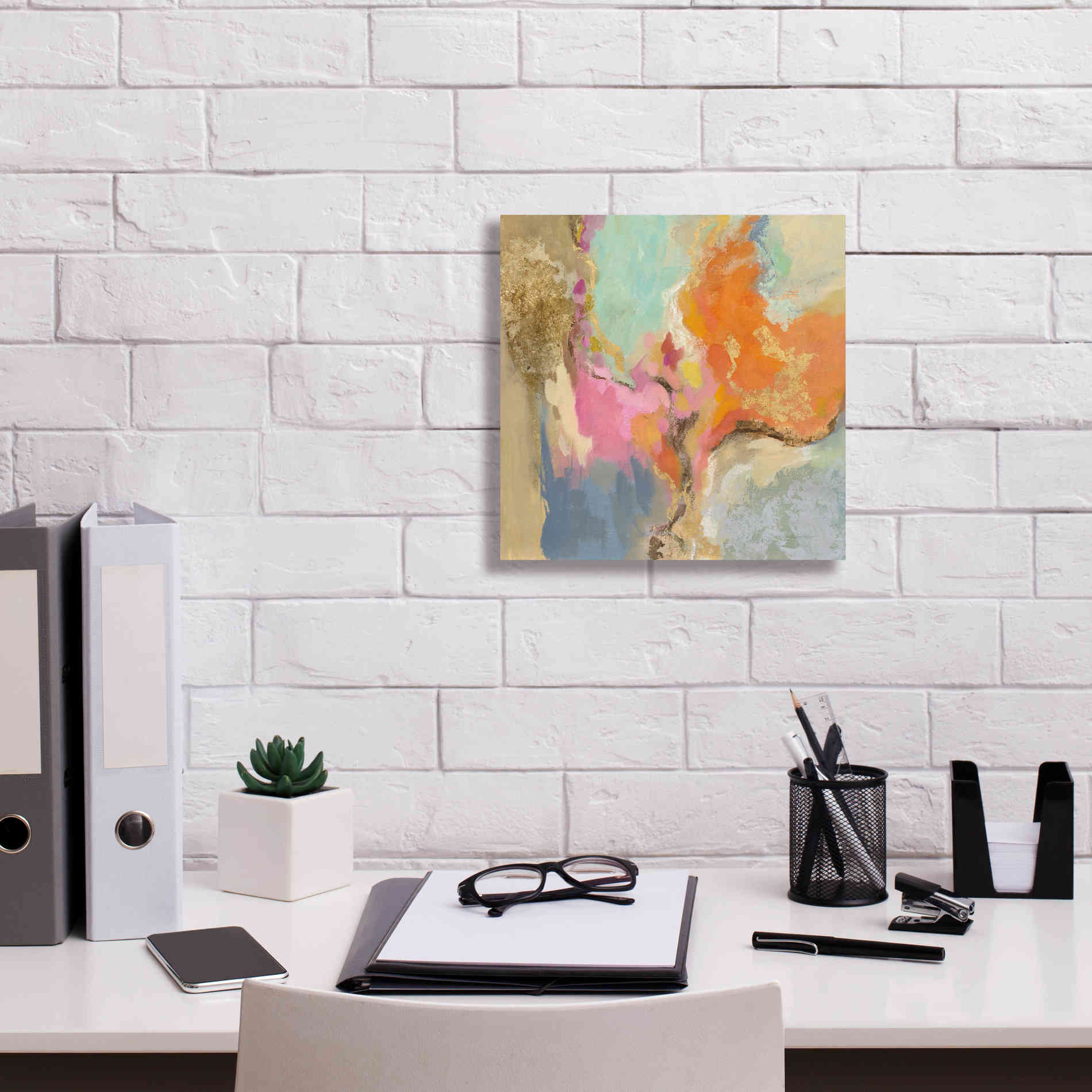 'Tangerine Gold Mid Mod' by Silvia Vassileva, Canvas Wall Art,12 x 12