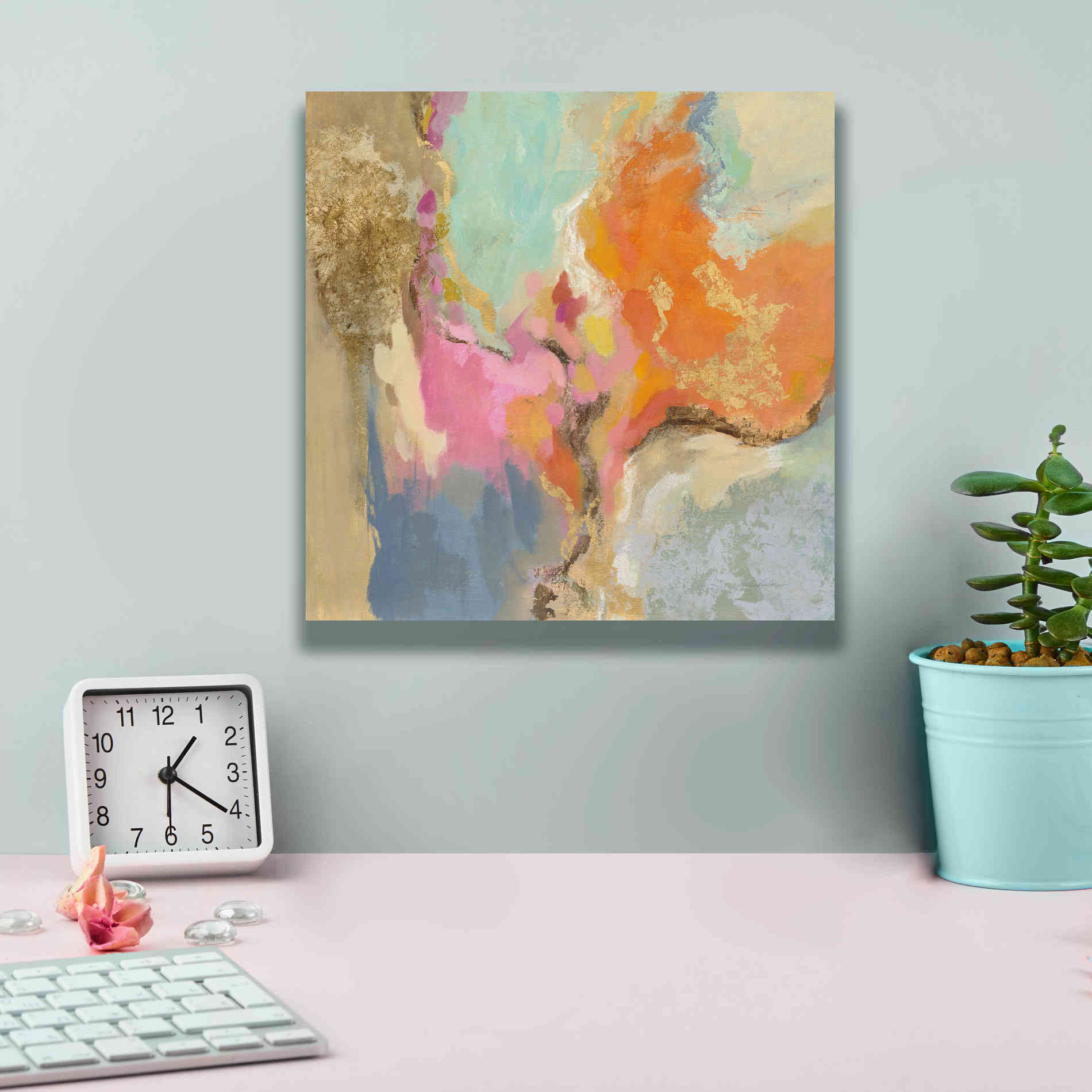 'Tangerine Gold Mid Mod' by Silvia Vassileva, Canvas Wall Art,12 x 12