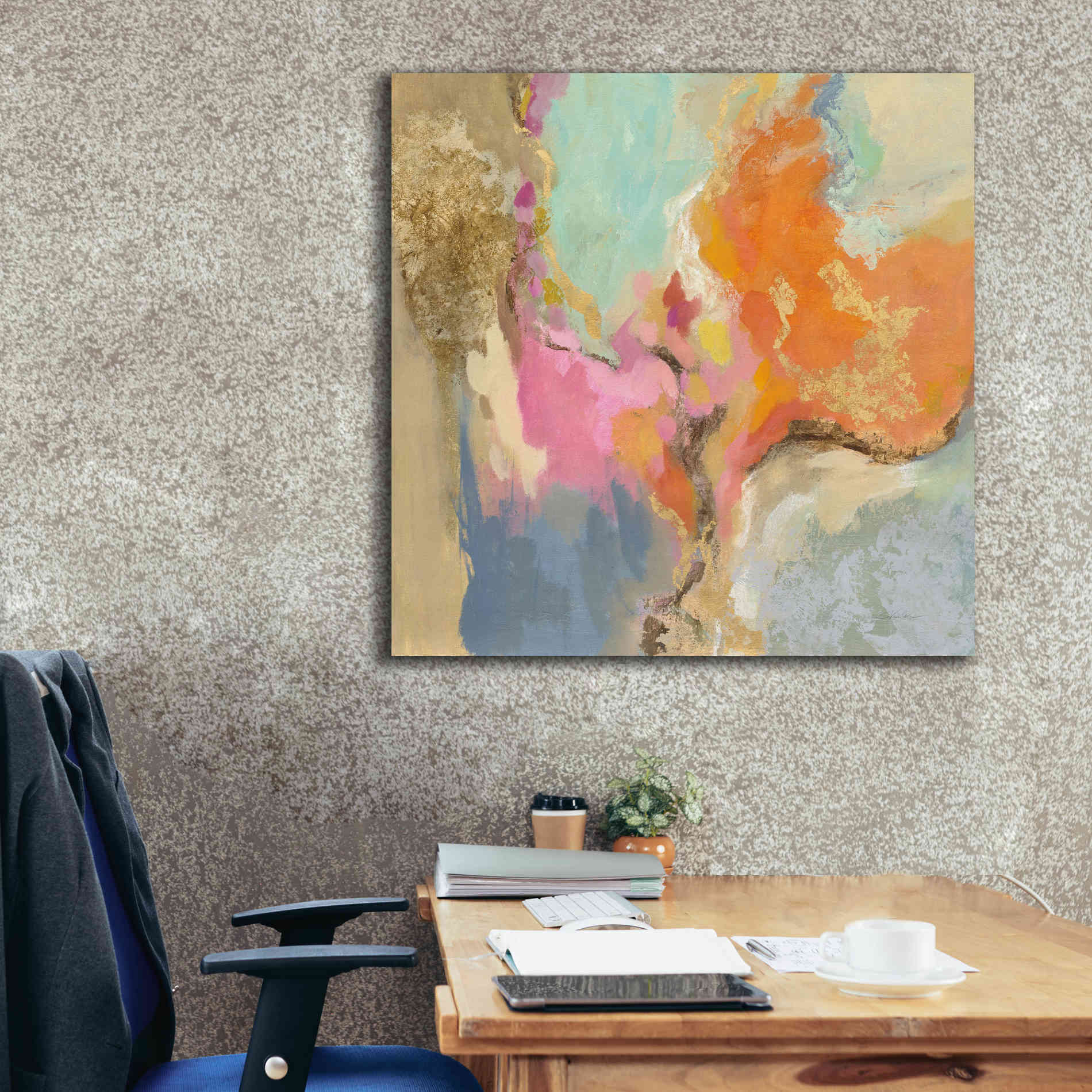 'Tangerine Gold Mid Mod' by Silvia Vassileva, Canvas Wall Art,37 x 37