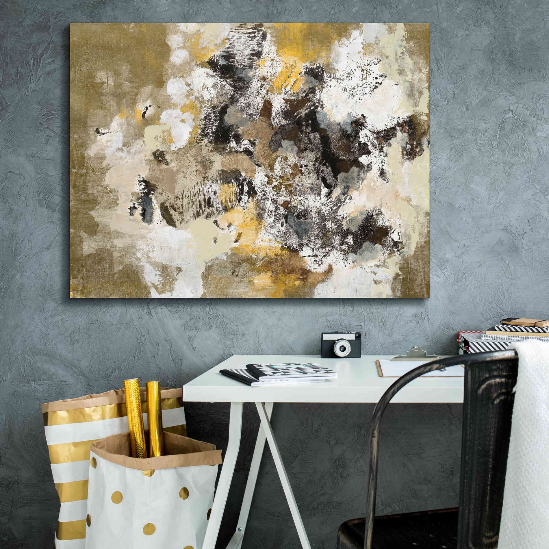 'Leaves on the Asphalt' by Silvia Vassileva, Canvas Wall Art,34 x 26