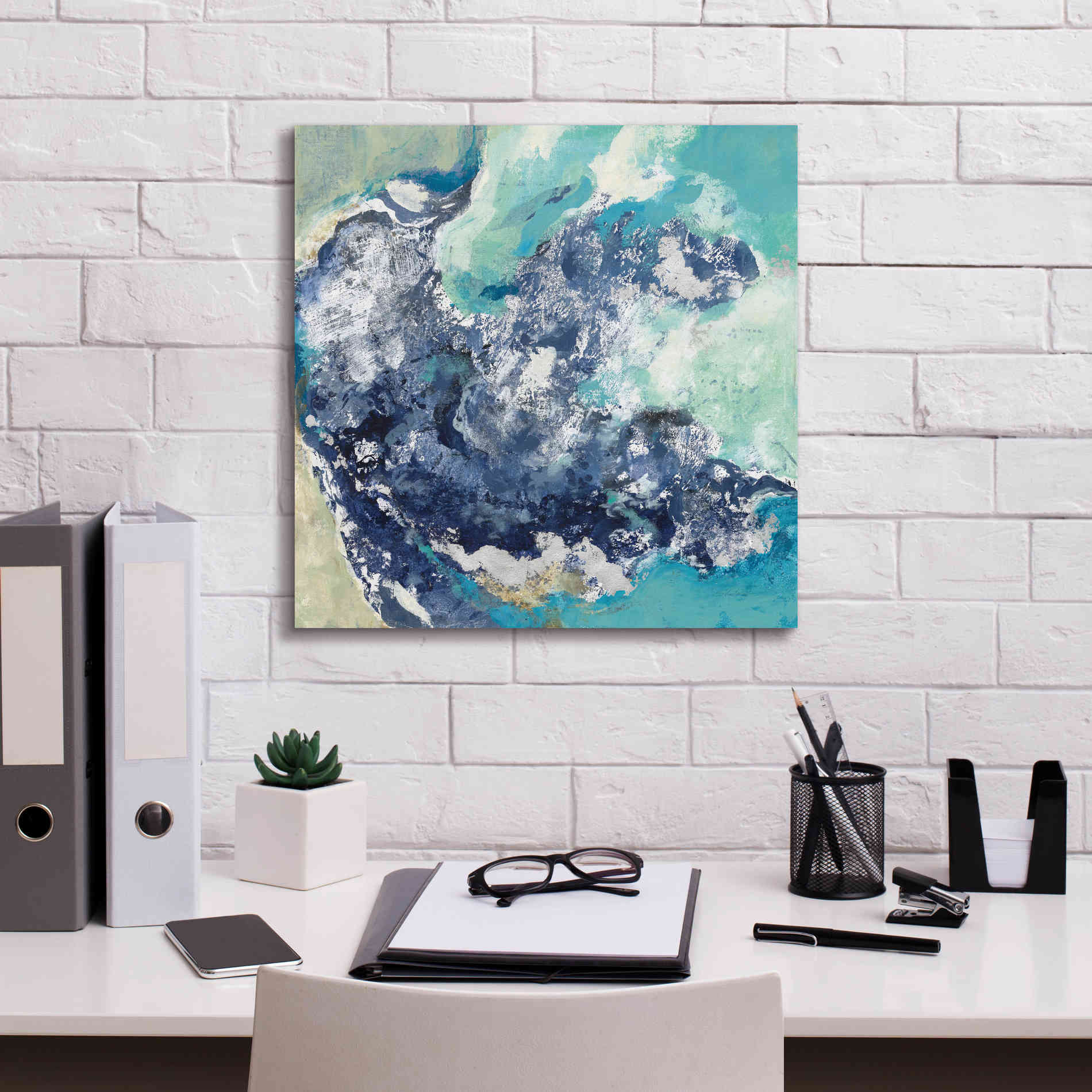 'Turquoise' by Silvia Vassileva, Canvas Wall Art,18 x 18