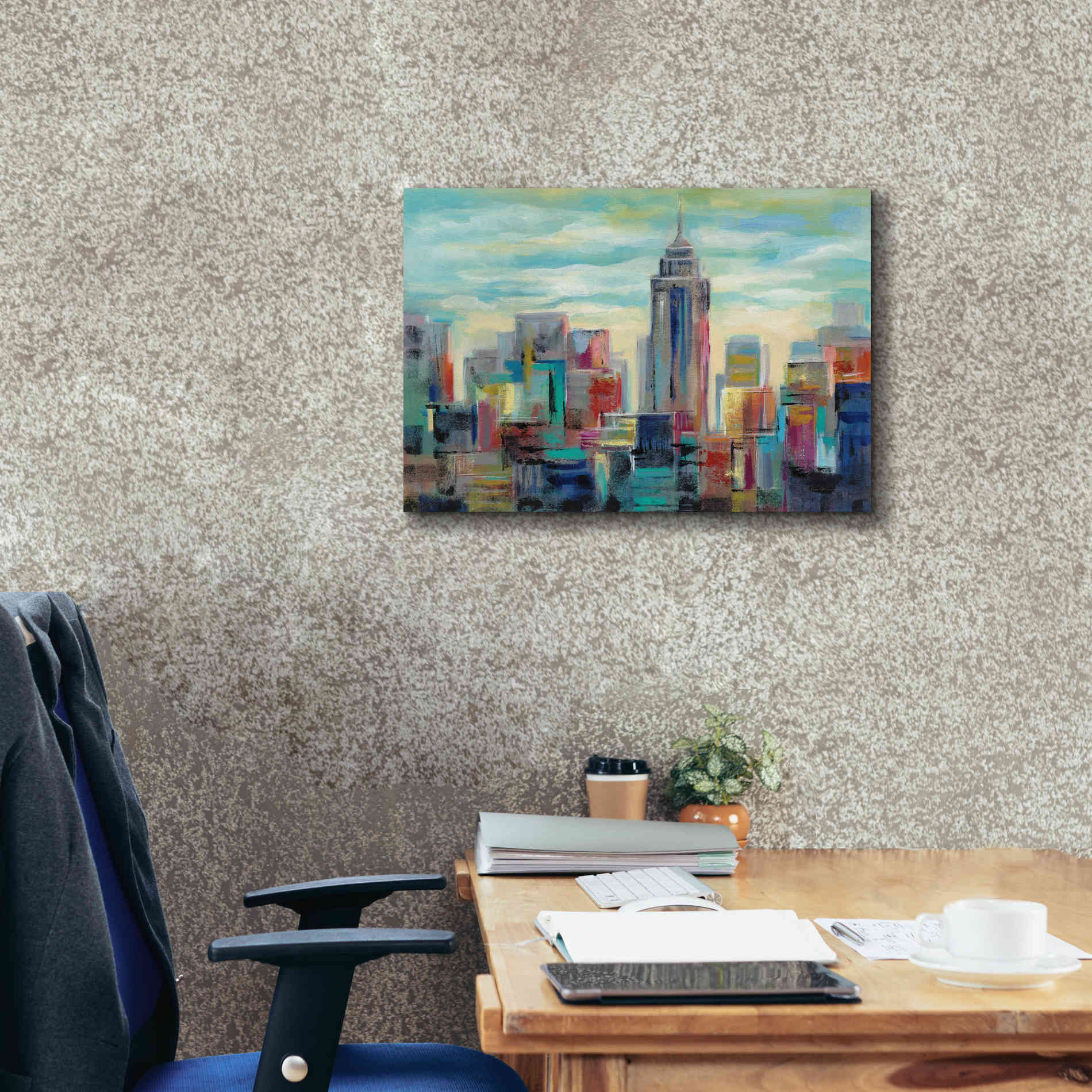 'Colorful Day in Manhattan' by Silvia Vassileva, Canvas Wall Art,26 x 18