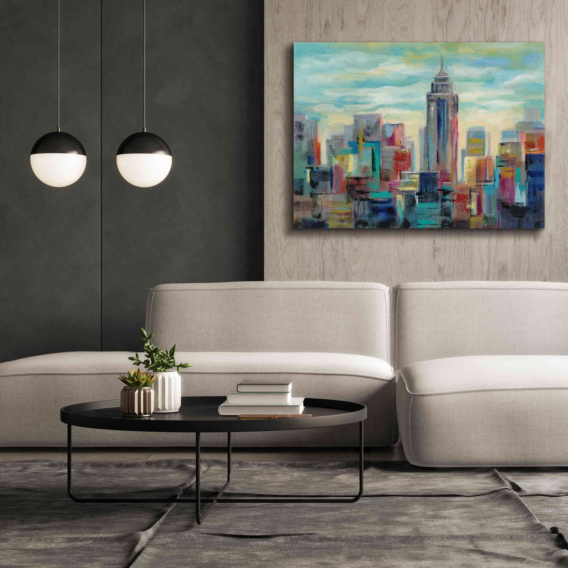 'Colorful Day in Manhattan' by Silvia Vassileva, Canvas Wall Art,54 x 40