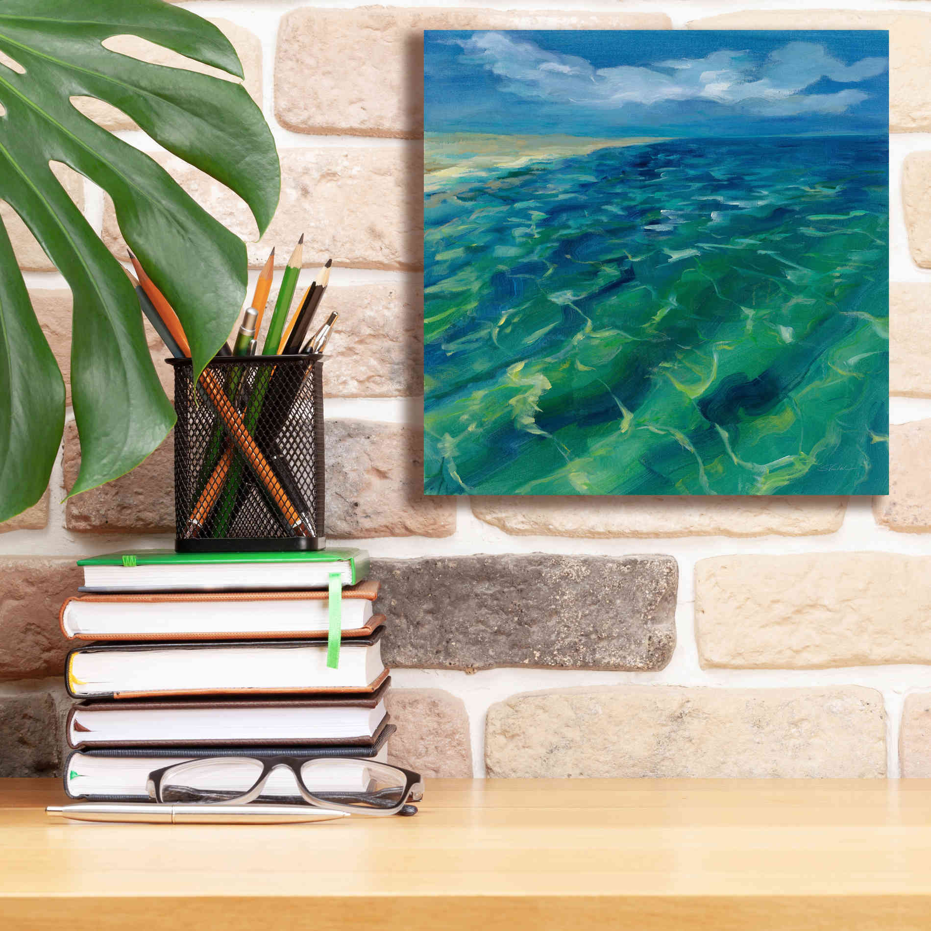 'Sunny Sea Reflections' by Silvia Vassileva, Canvas Wall Art,12 x 12