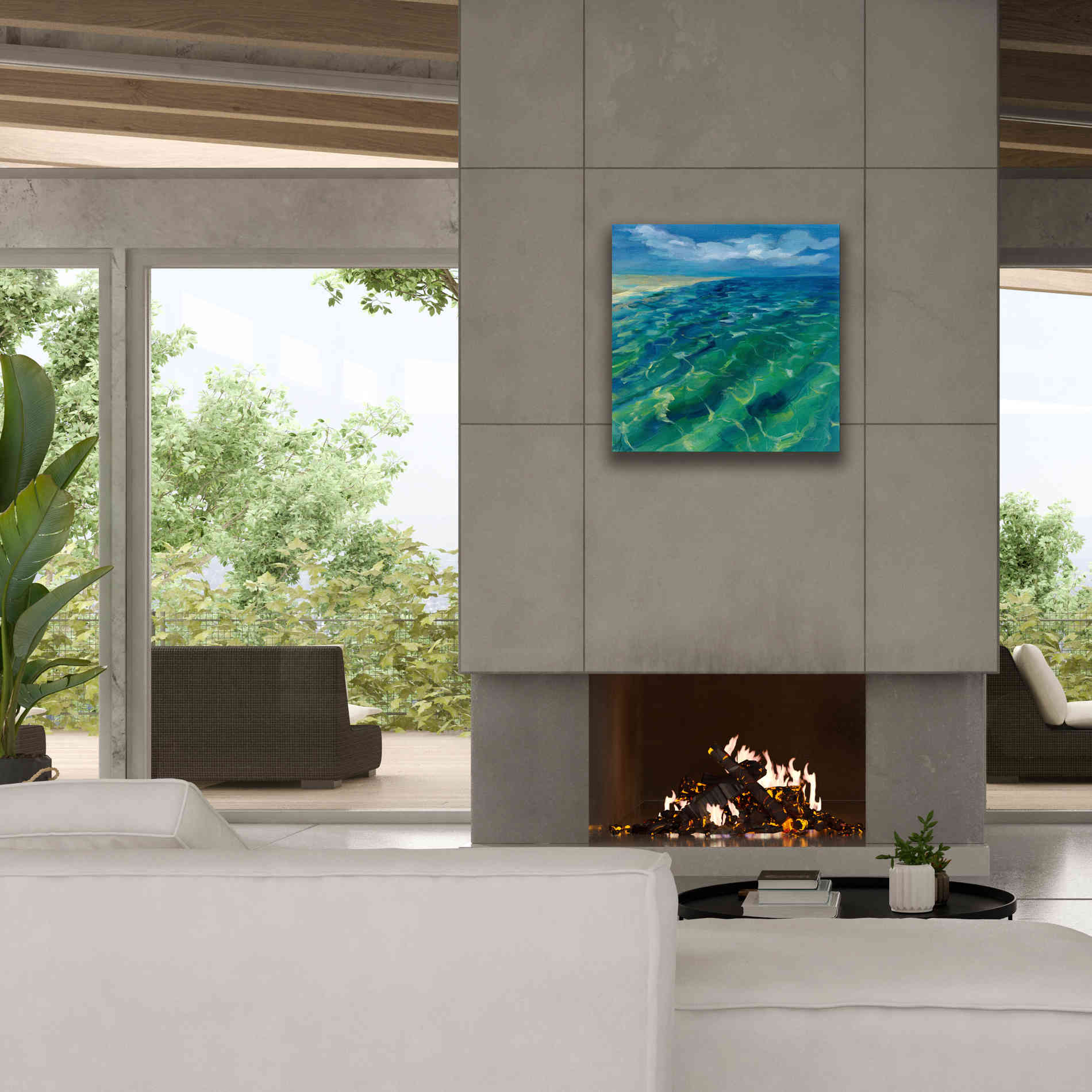 'Sunny Sea Reflections' by Silvia Vassileva, Canvas Wall Art,26 x 26