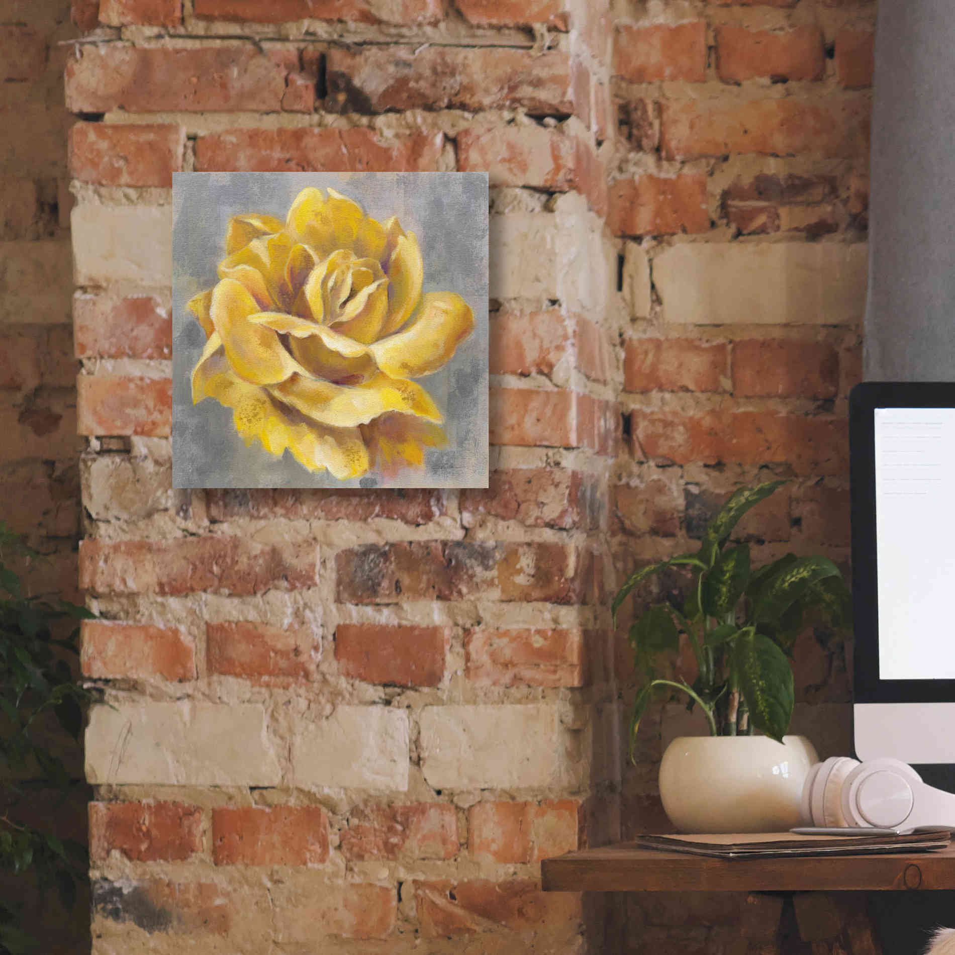 'Yellow Roses I' by Silvia Vassileva, Canvas Wall Art,12 x 12