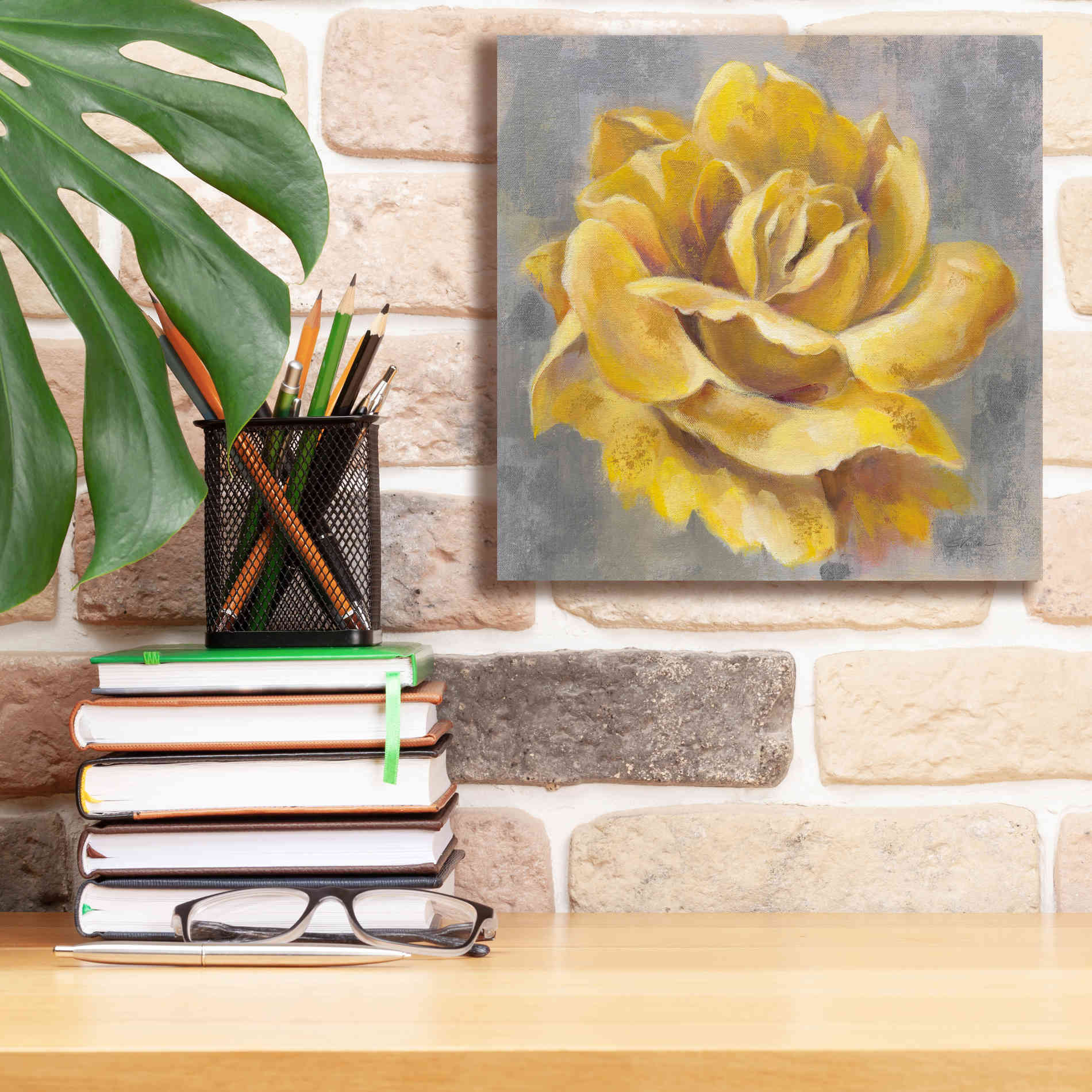 'Yellow Roses I' by Silvia Vassileva, Canvas Wall Art,12 x 12