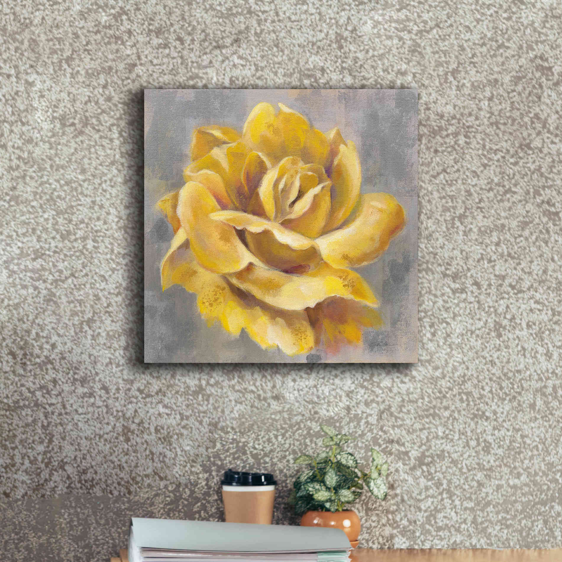 'Yellow Roses I' by Silvia Vassileva, Canvas Wall Art,18 x 18