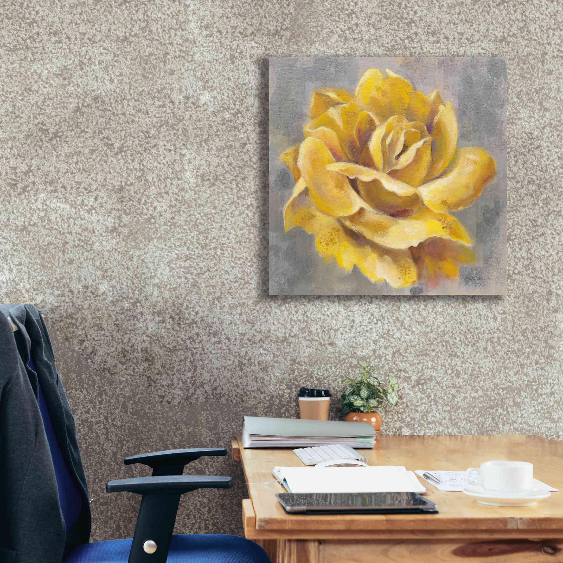 'Yellow Roses I' by Silvia Vassileva, Canvas Wall Art,26 x 26