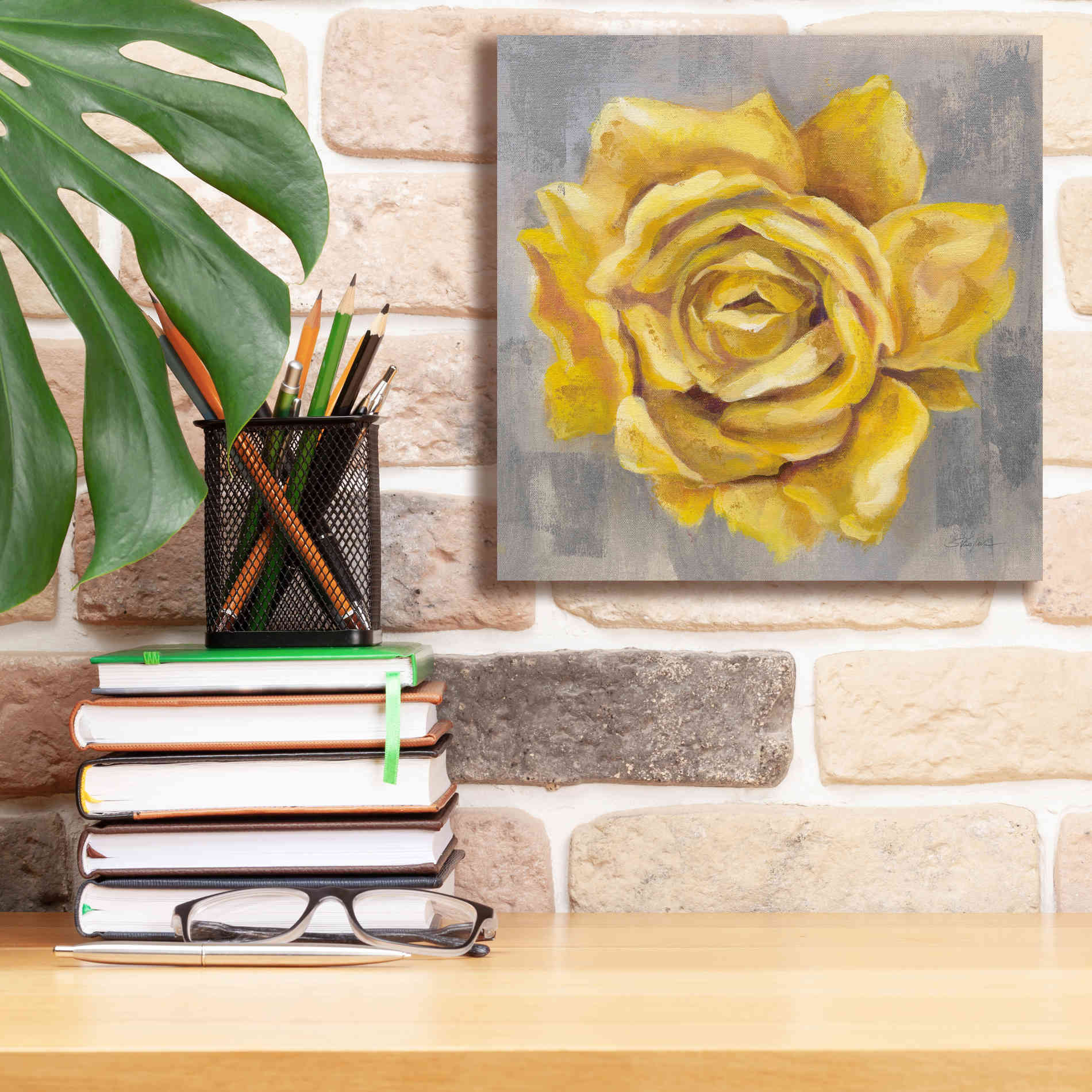 'Yellow Roses II' by Silvia Vassileva, Canvas Wall Art,12 x 12