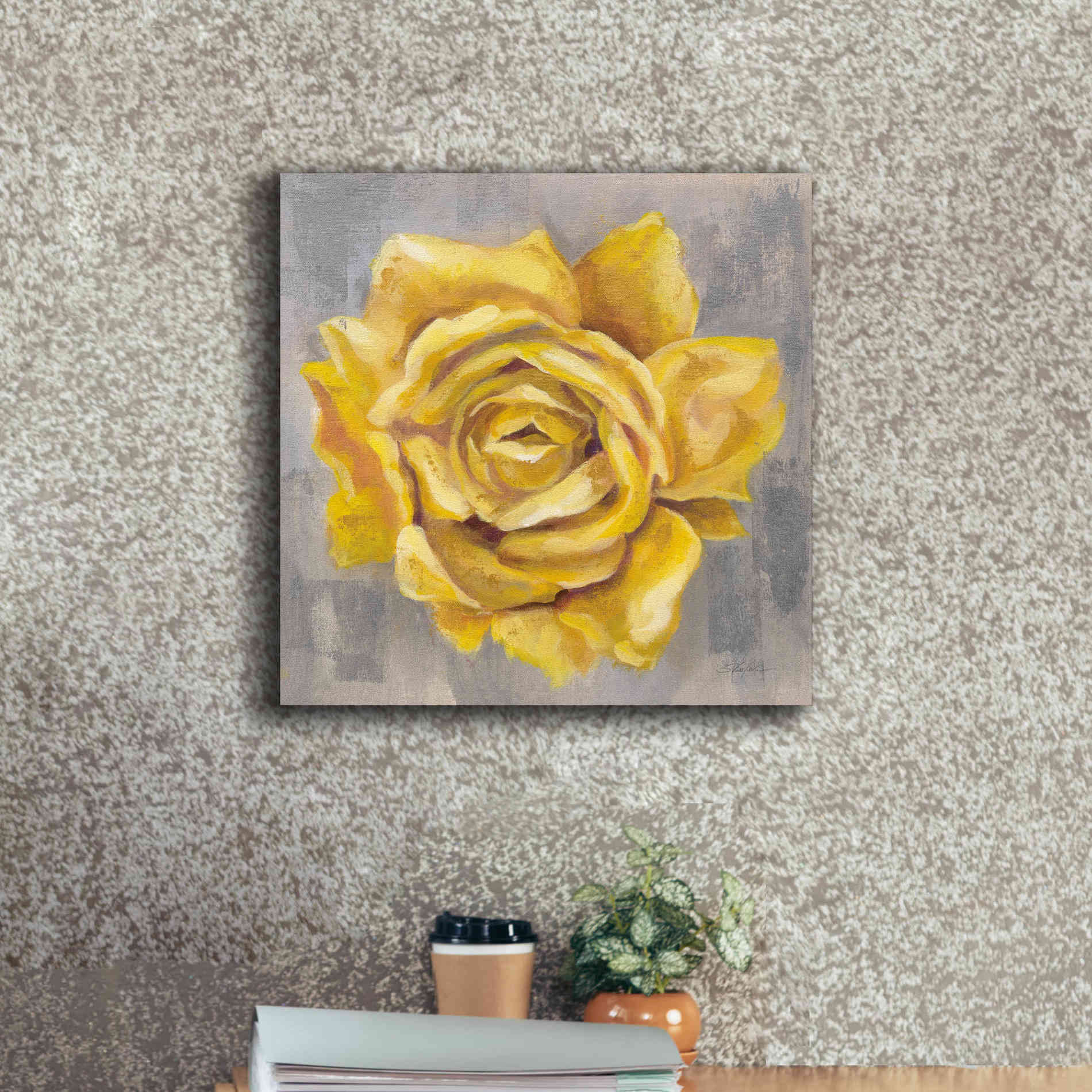 'Yellow Roses II' by Silvia Vassileva, Canvas Wall Art,18 x 18