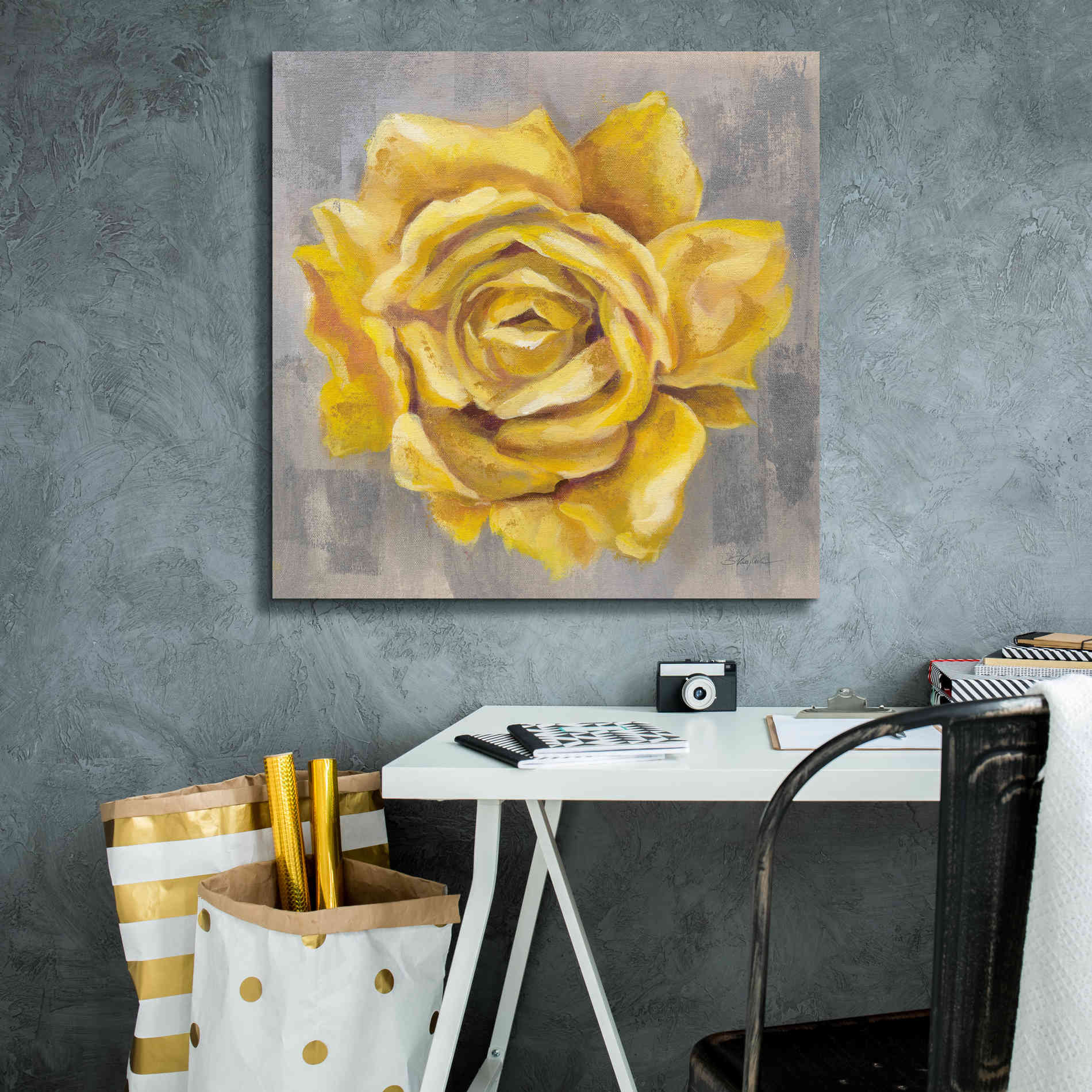 'Yellow Roses II' by Silvia Vassileva, Canvas Wall Art,26 x 26