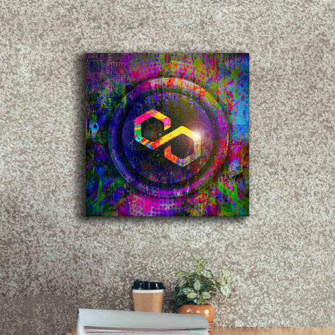 Image of 'MATIC Polygon Crypto,' Canvas Wall Art,18 x 18