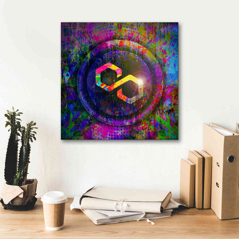 Image of 'MATIC Polygon Crypto,' Canvas Wall Art,18 x 18