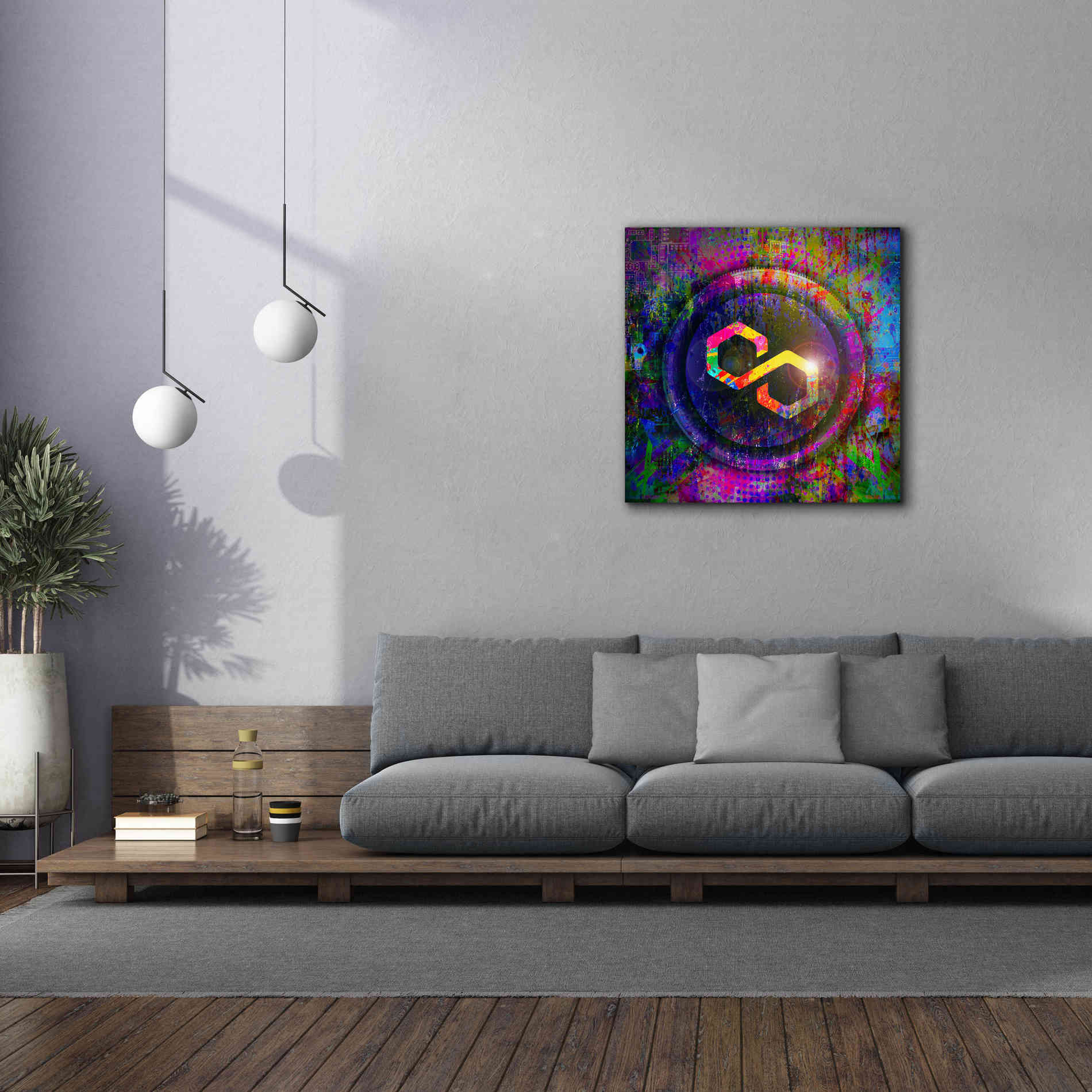 'MATIC Polygon Crypto,' Canvas Wall Art,37 x 37