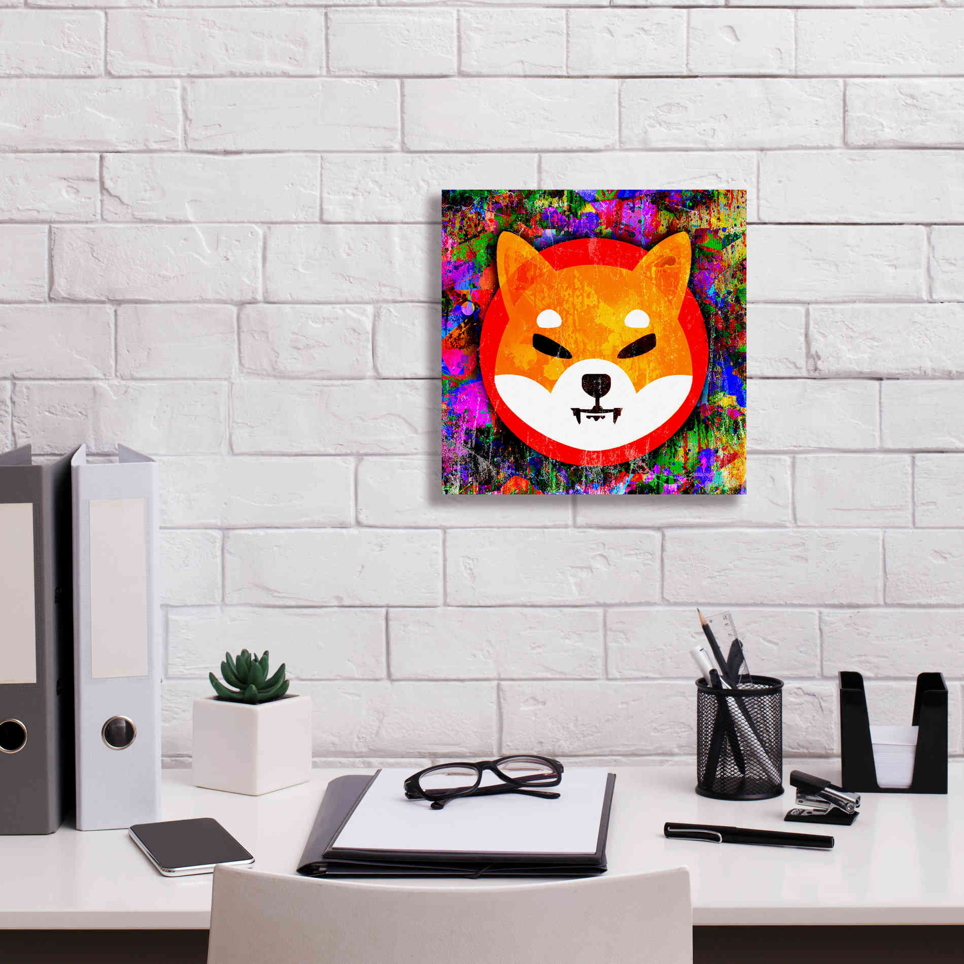 'SHIB Shiba Inu Crypto,' Canvas Wall Art,12 x 12