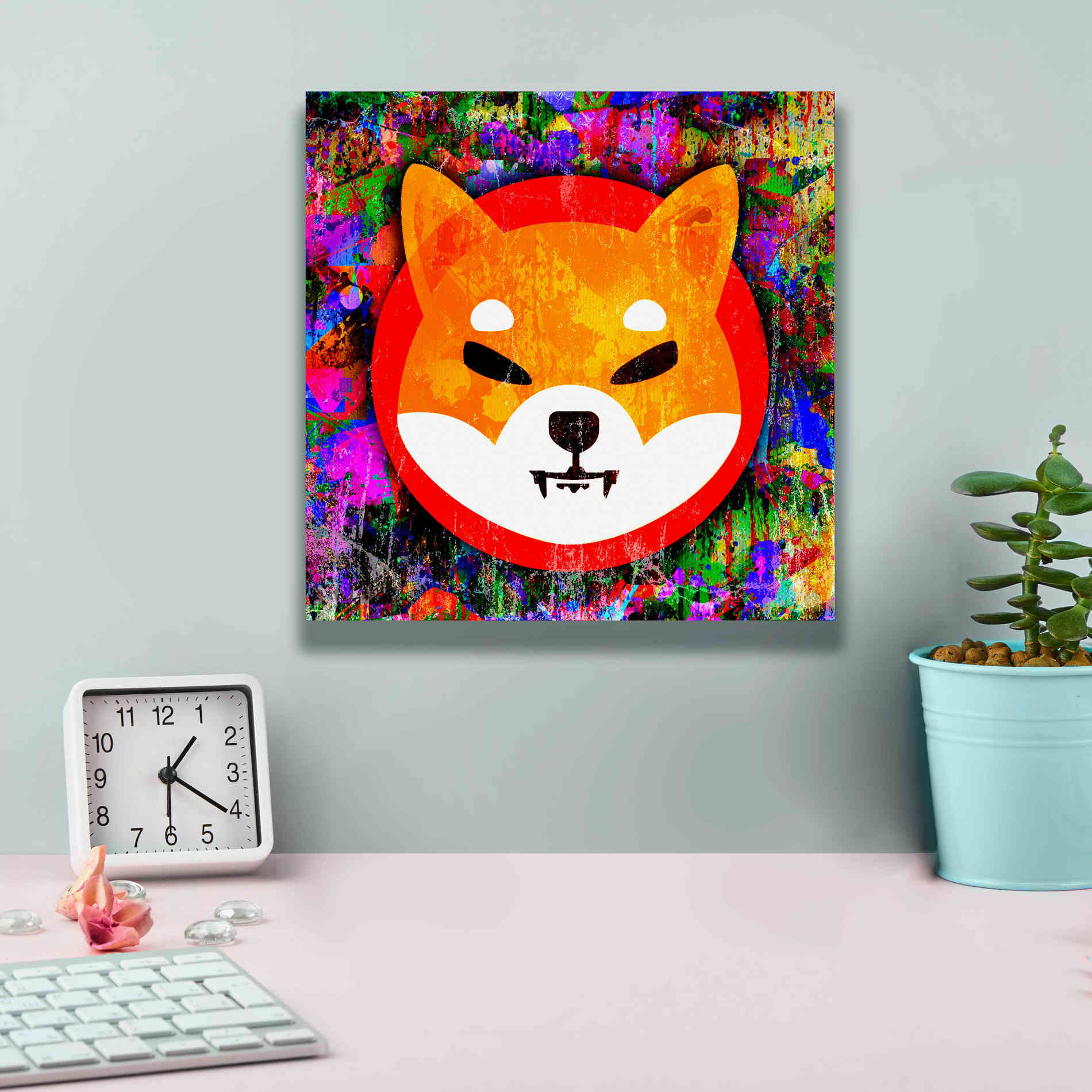 'SHIB Shiba Inu Crypto,' Canvas Wall Art,12 x 12