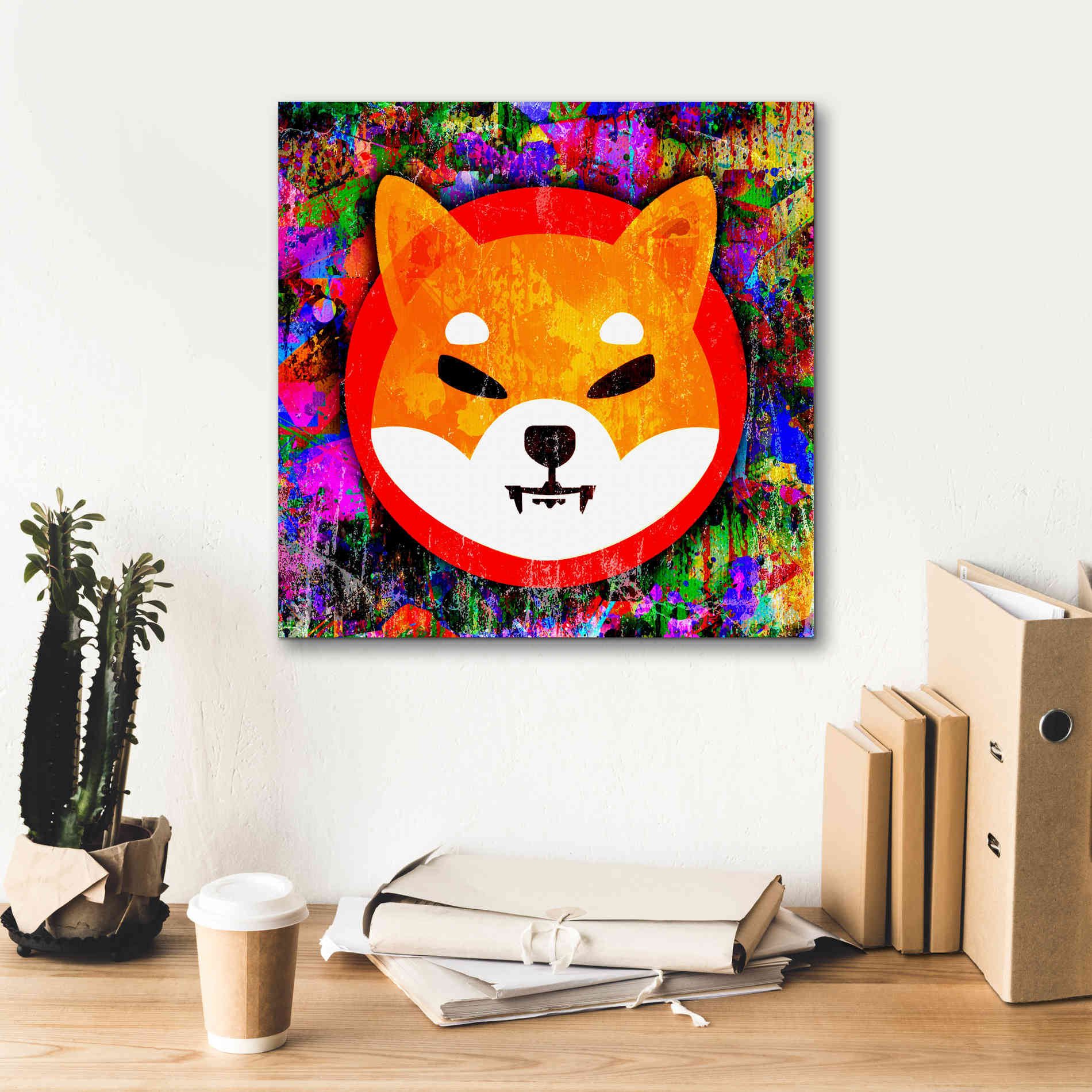 'SHIB Shiba Inu Crypto,' Canvas Wall Art,18 x 18