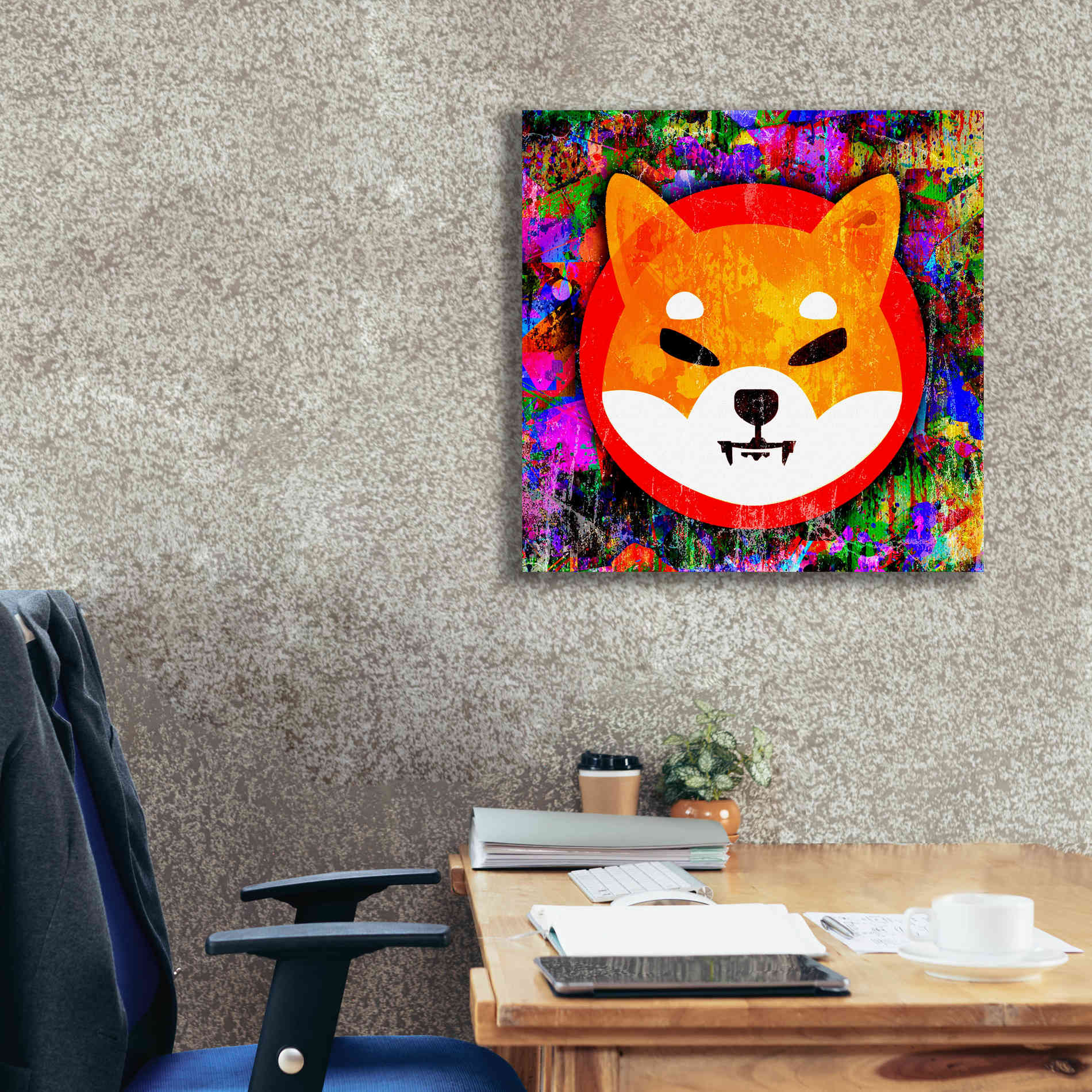 'SHIB Shiba Inu Crypto,' Canvas Wall Art,26 x 26
