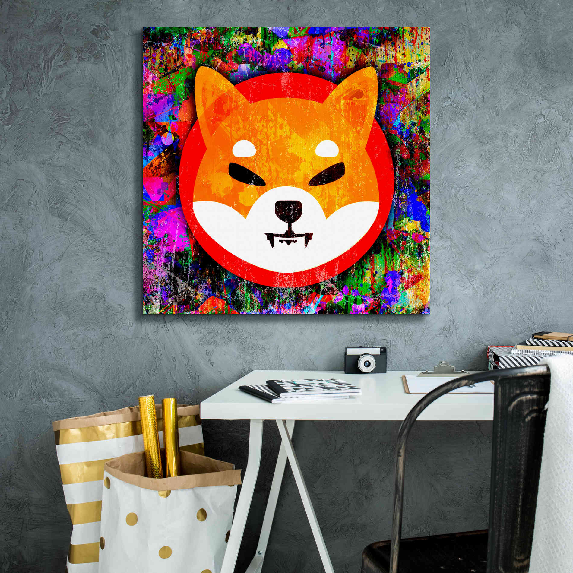 'SHIB Shiba Inu Crypto,' Canvas Wall Art,26 x 26