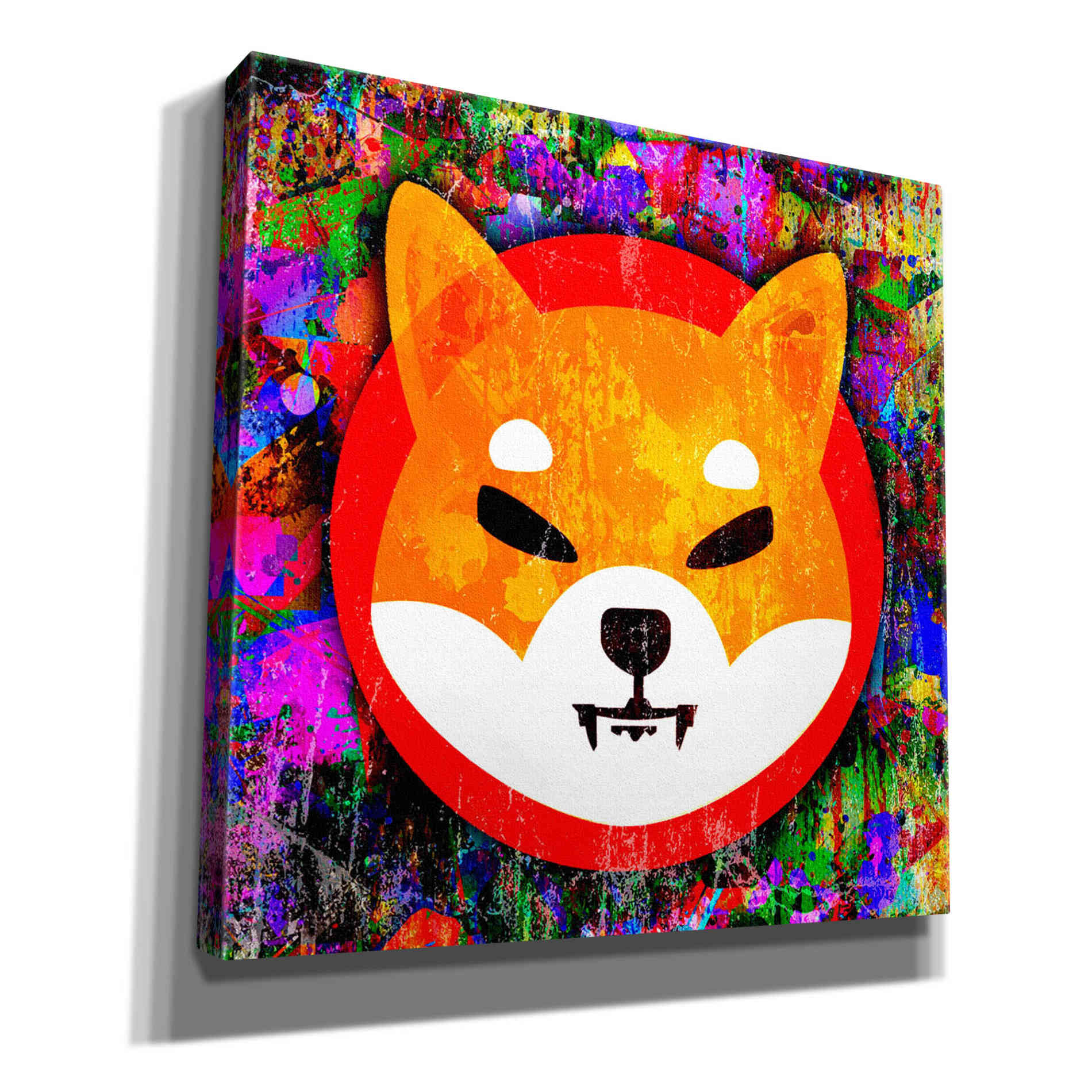 'SHIB Shiba Inu Crypto,' Canvas Wall Art,12x12x1.1x0,18x18x1.1x0,26x26x1.74x0,37x37x1.74x0