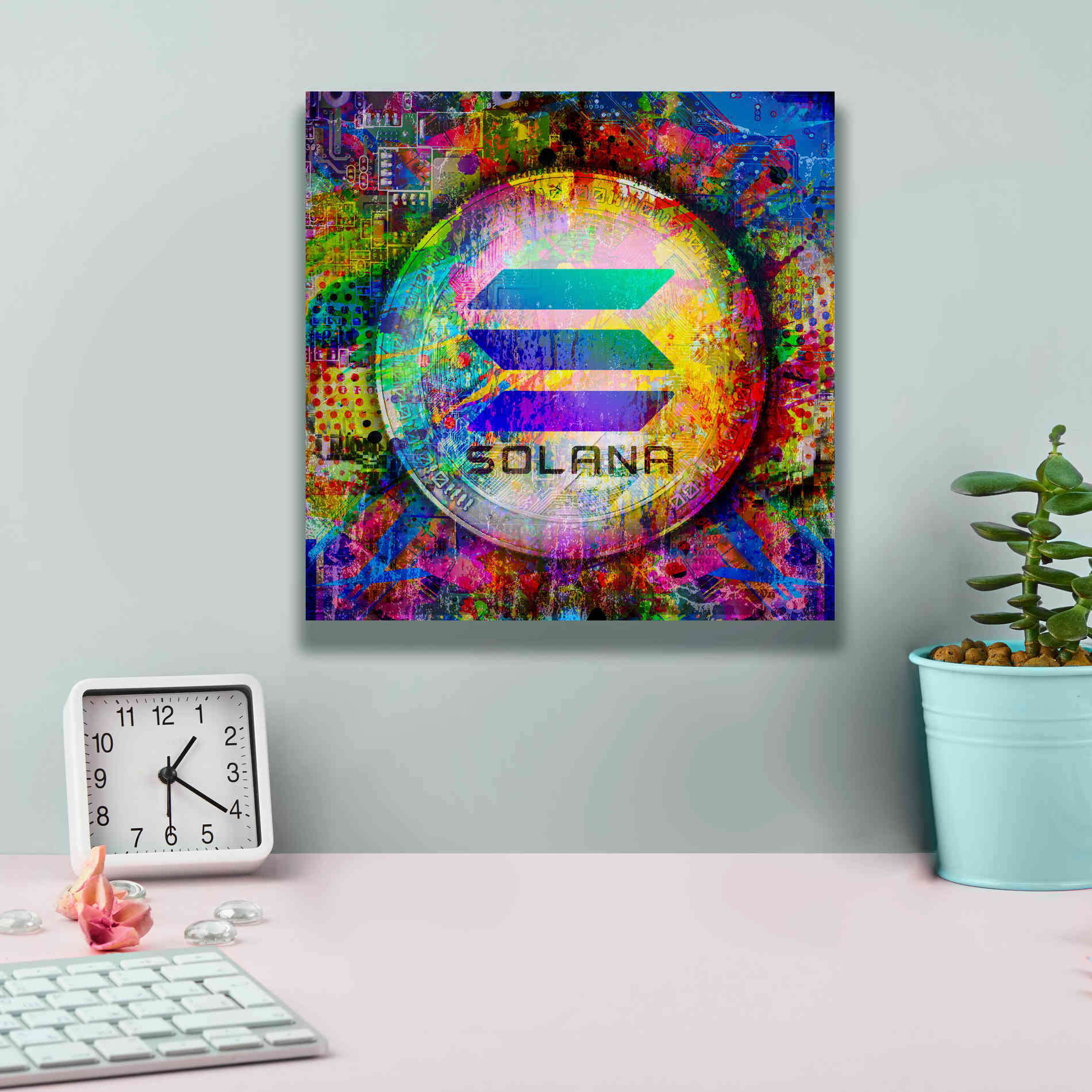 'SOL Solana Crypto,' Canvas Wall Art,12 x 12