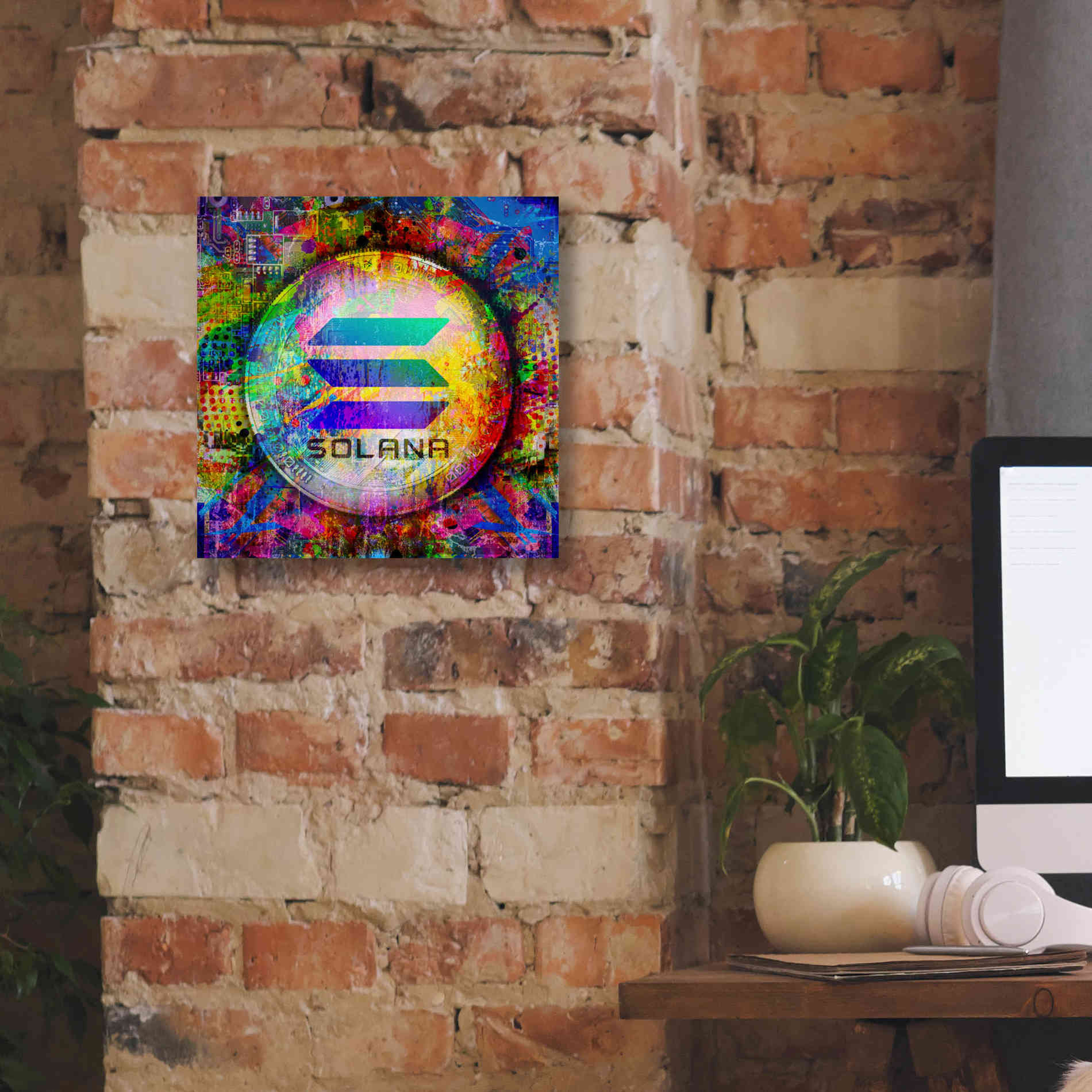 'SOL Solana Crypto,' Canvas Wall Art,12 x 12