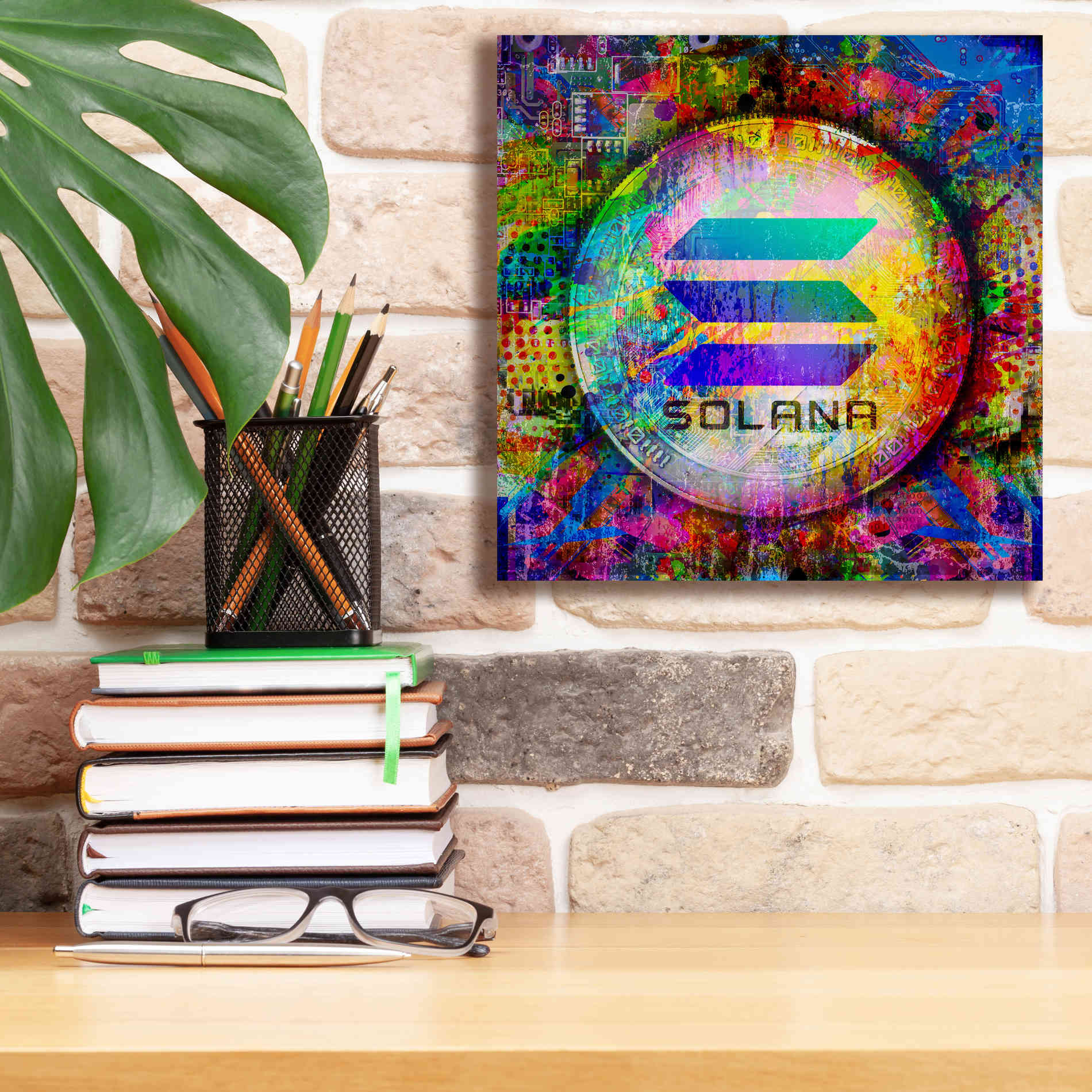 'SOL Solana Crypto,' Canvas Wall Art,12 x 12