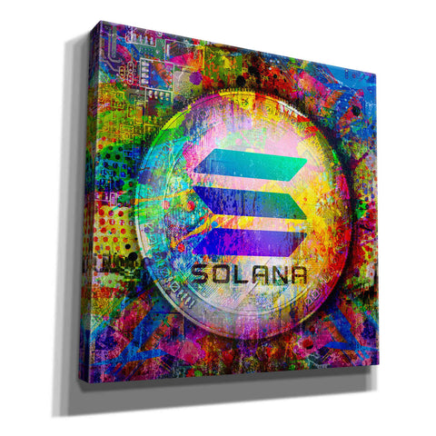 Image of 'SOL Solana Crypto,' Canvas Wall Art,12x12x1.1x0,18x18x1.1x0,26x26x1.74x0,37x37x1.74x0