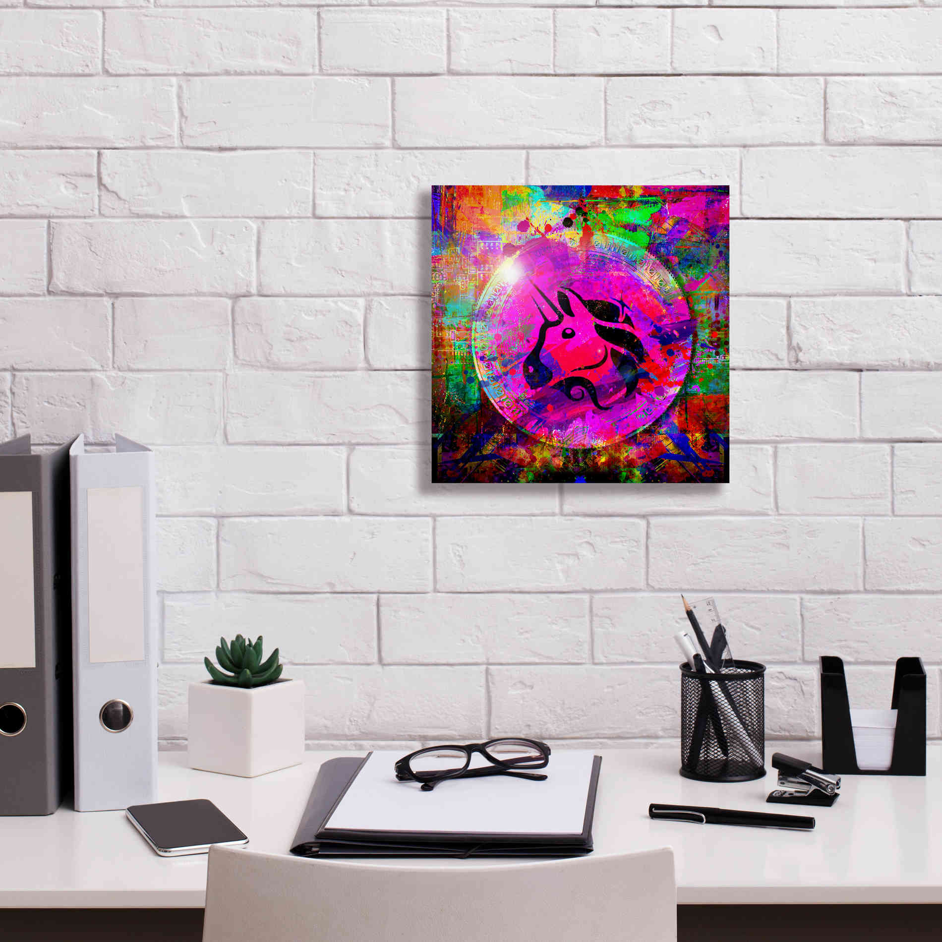 'UNI Uniswap Crypto,' Canvas Wall Art,12 x 12