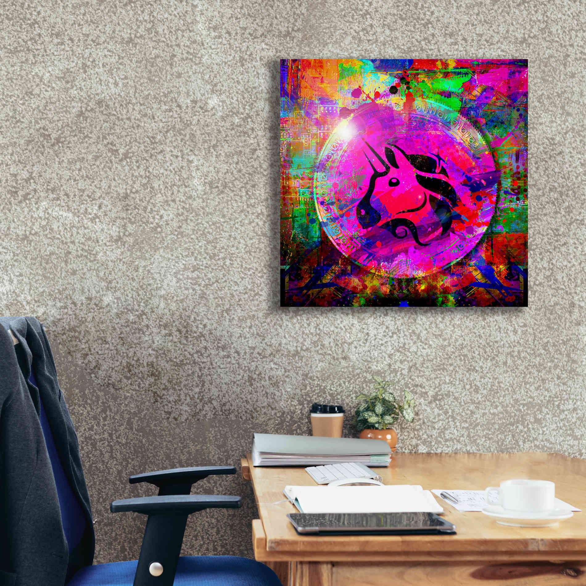 'UNI Uniswap Crypto,' Canvas Wall Art,26 x 26