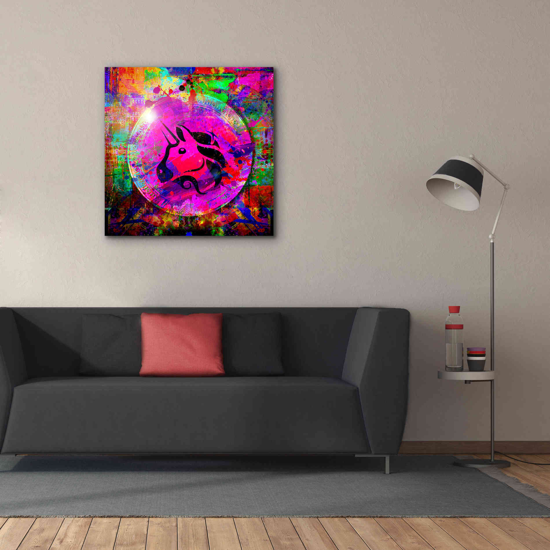'UNI Uniswap Crypto,' Canvas Wall Art,37 x 37